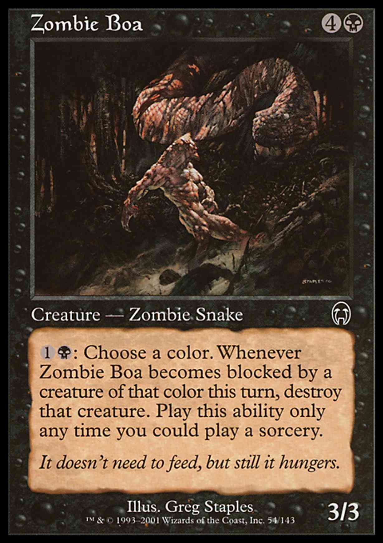 Zombie Boa magic card front