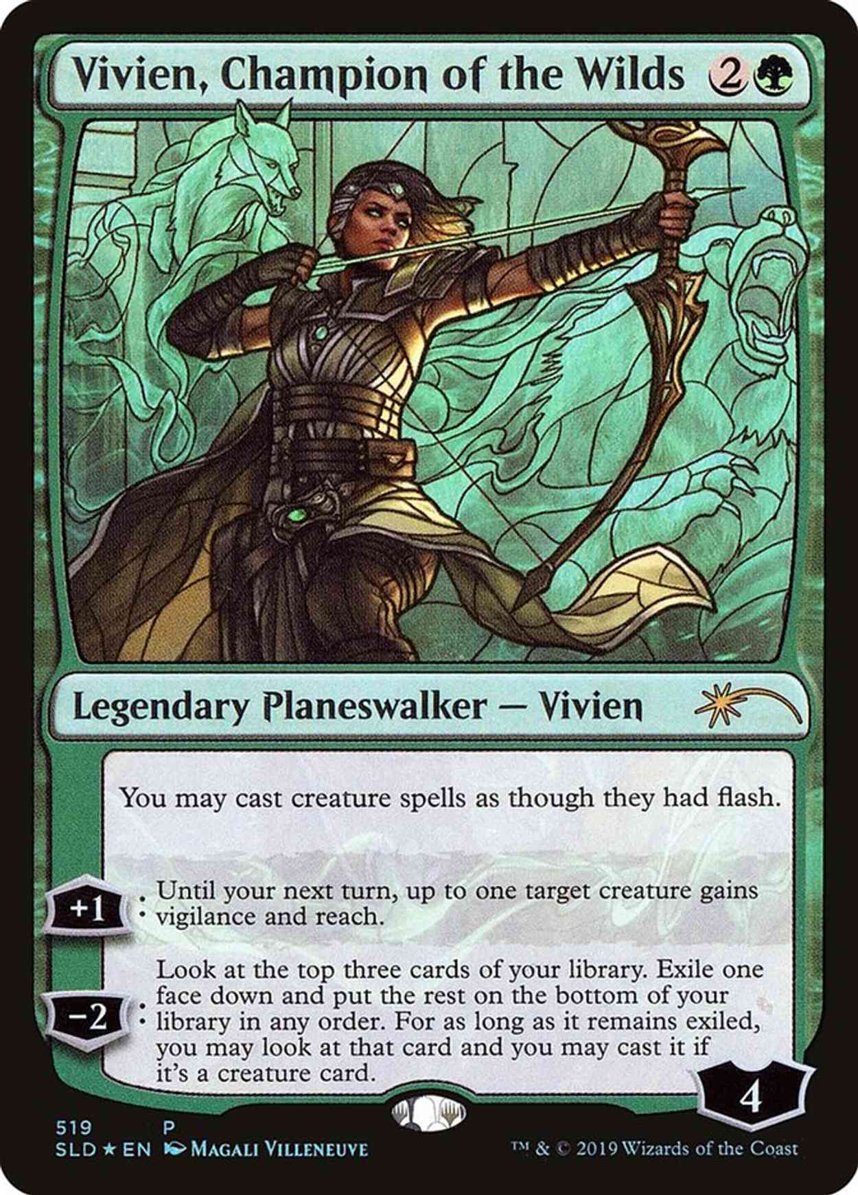 Vivien, Champion of the Wilds (Stained Glass) magic card front