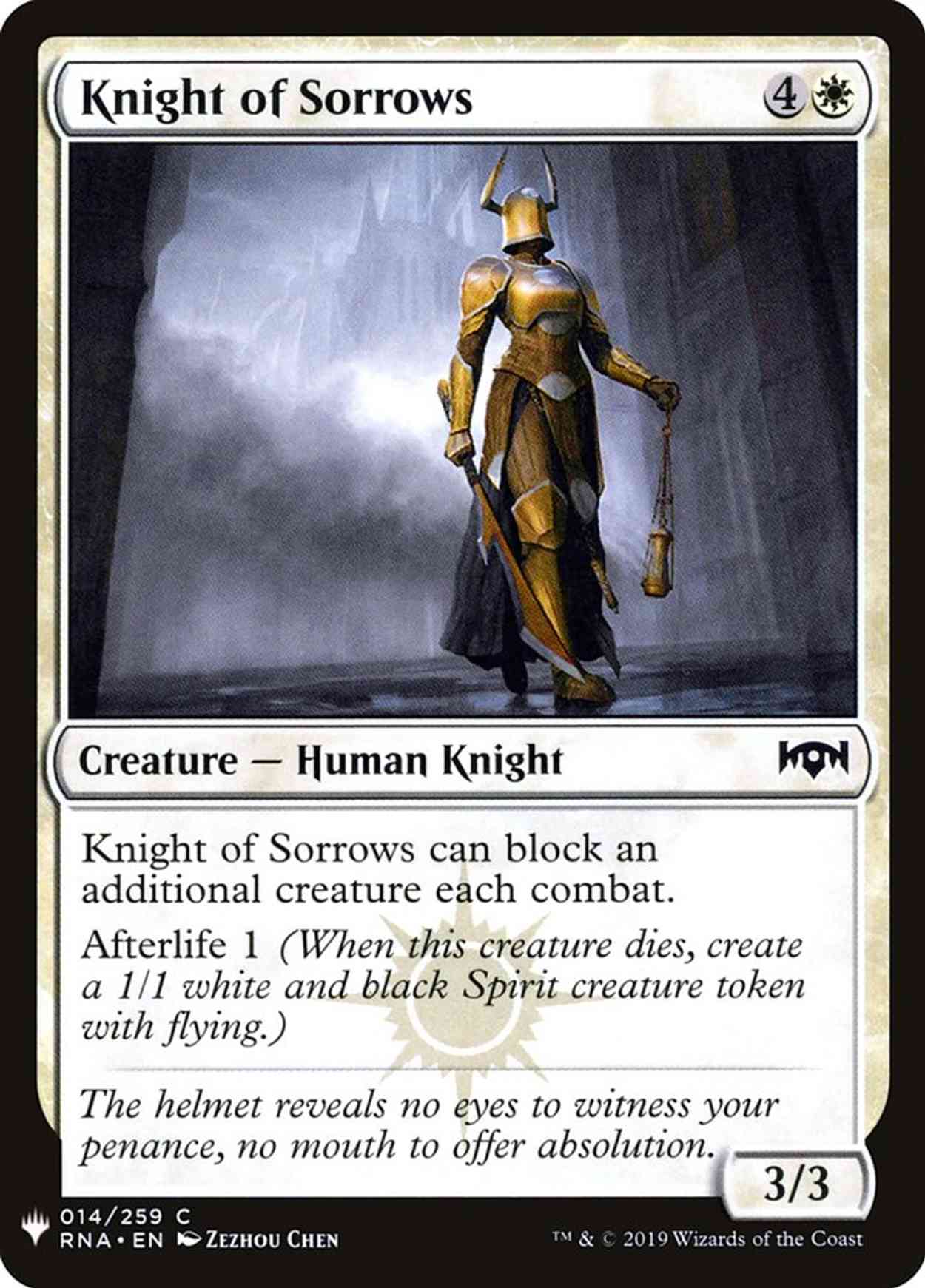 Knight of Sorrows magic card front