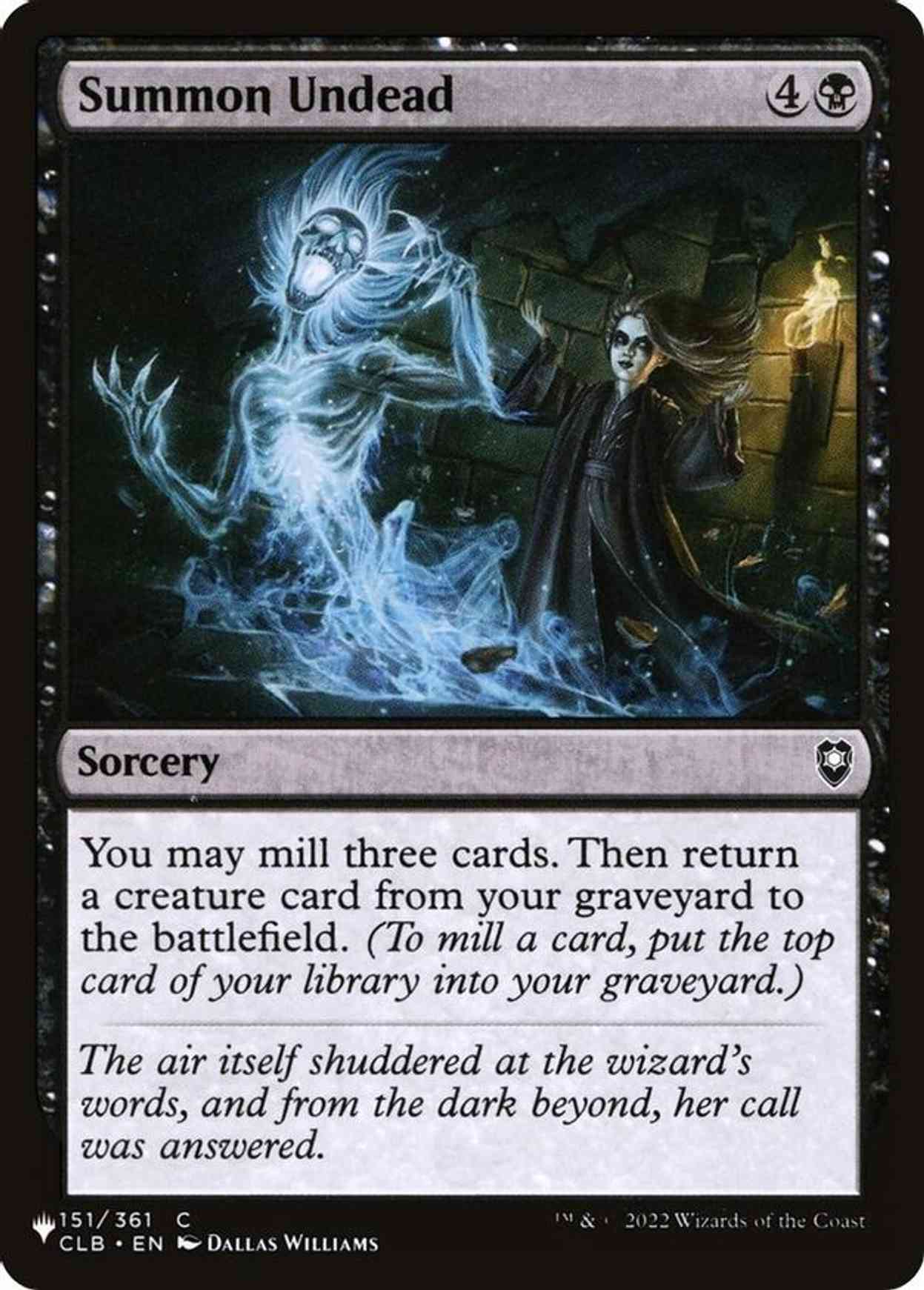 Summon Undead magic card front