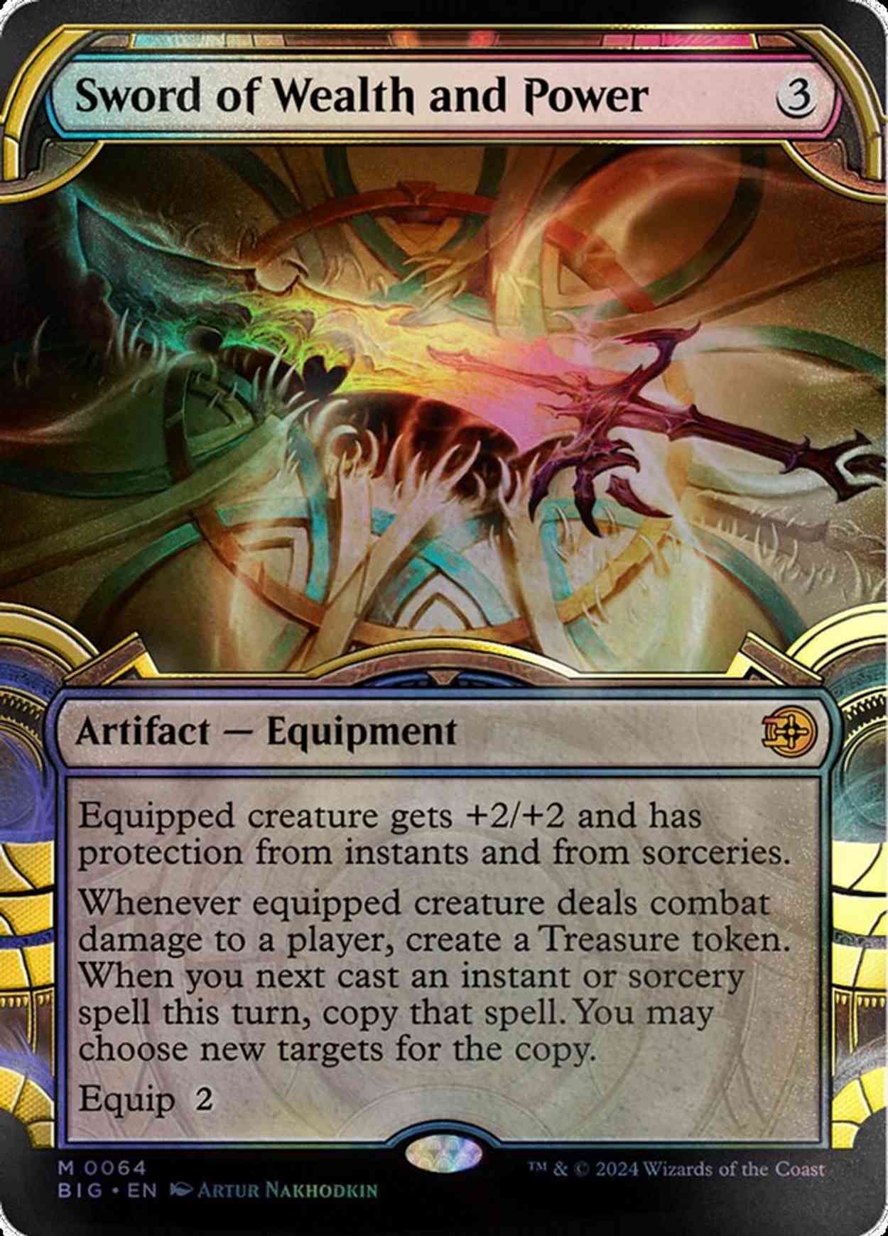 Sword of Wealth and Power (Showcase) (Raised Foil) magic card front