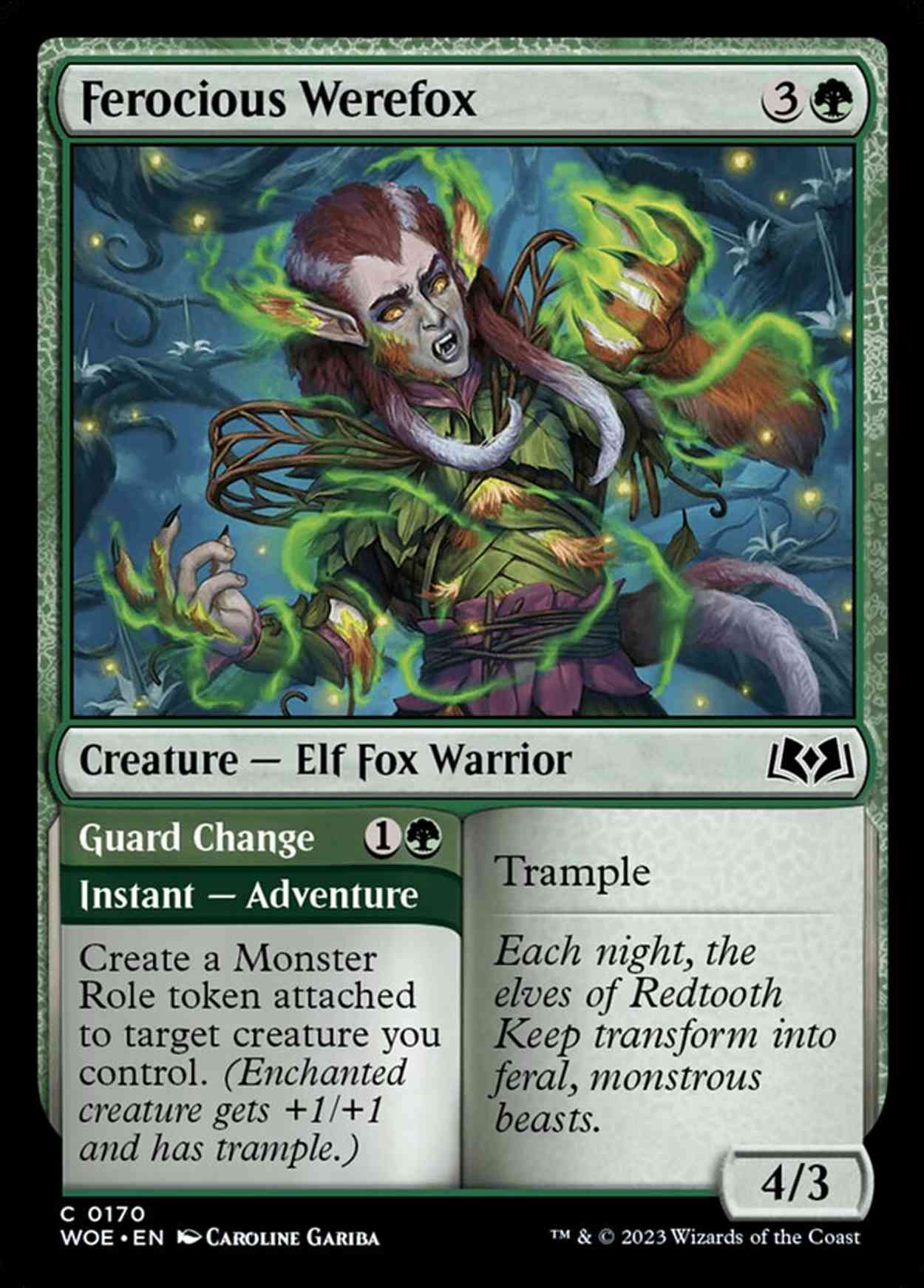 Ferocious Werefox magic card front