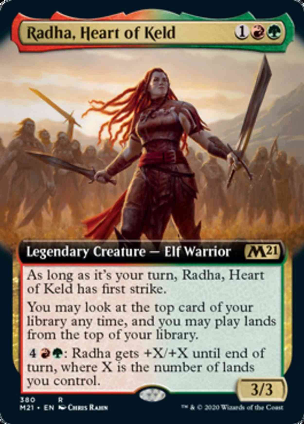 Radha, Heart of Keld (Extended Art) magic card front