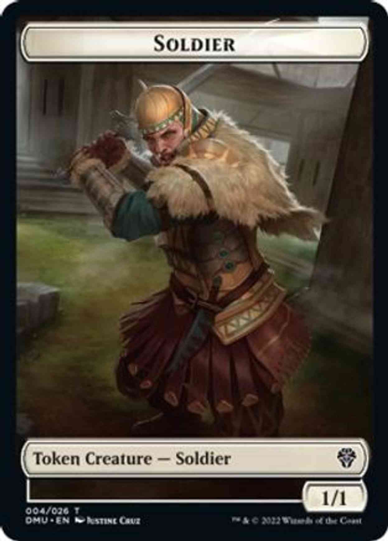 Soldier // Emblem - Ajani, Sleeper Agent Double-sided Token magic card front