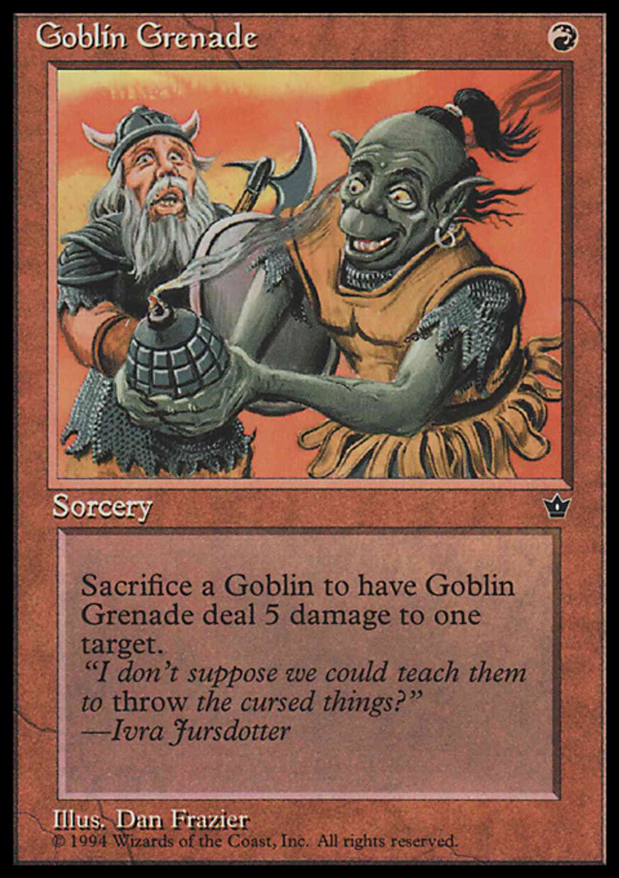 Goblin Grenade (Frazier) magic card front