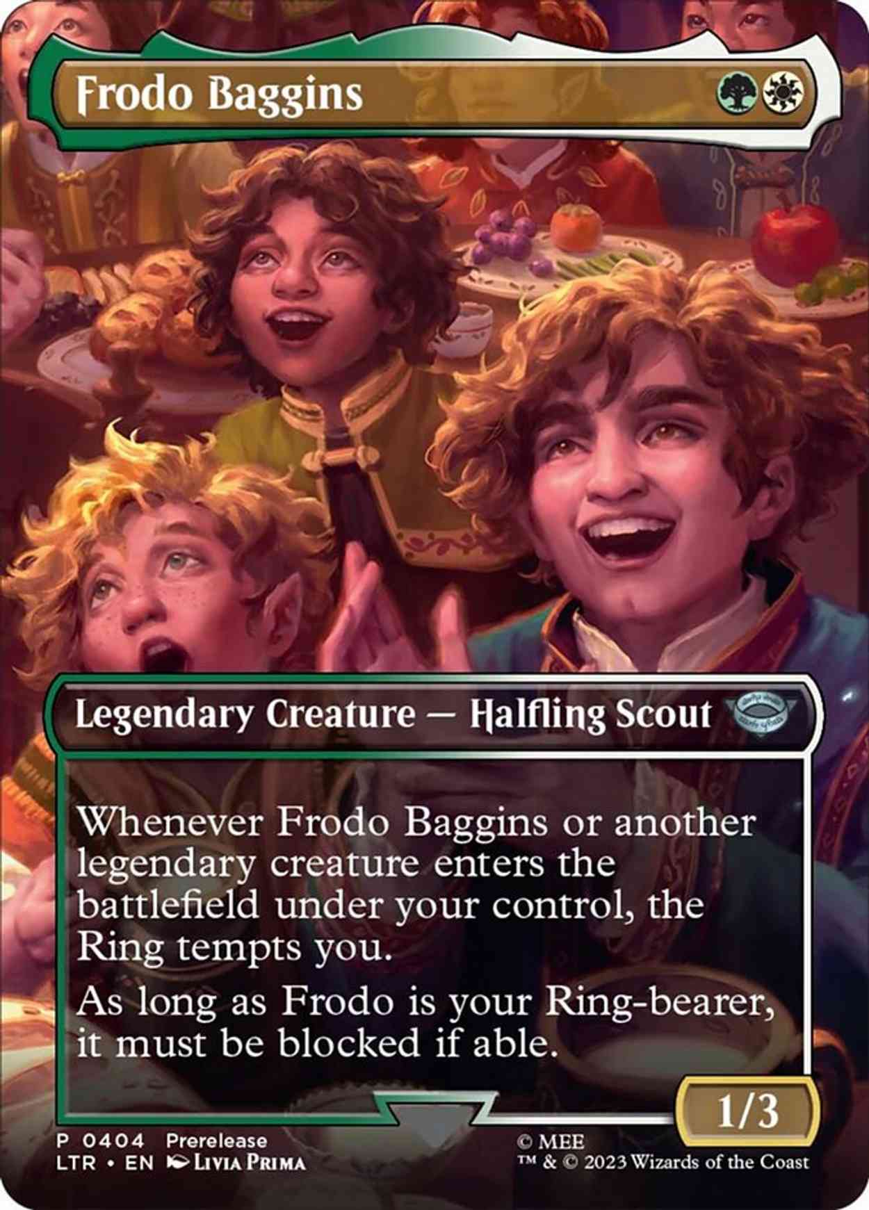 Frodo Baggins (Borderless) magic card front
