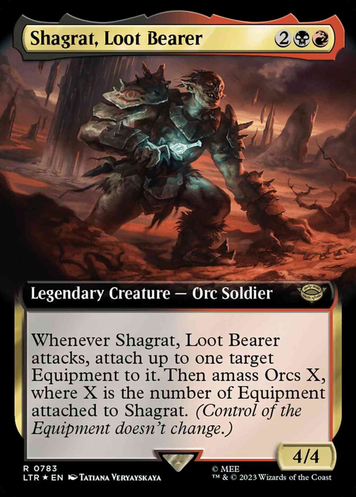 Shagrat, Loot Bearer (Extended Art) (Surge Foil) magic card front