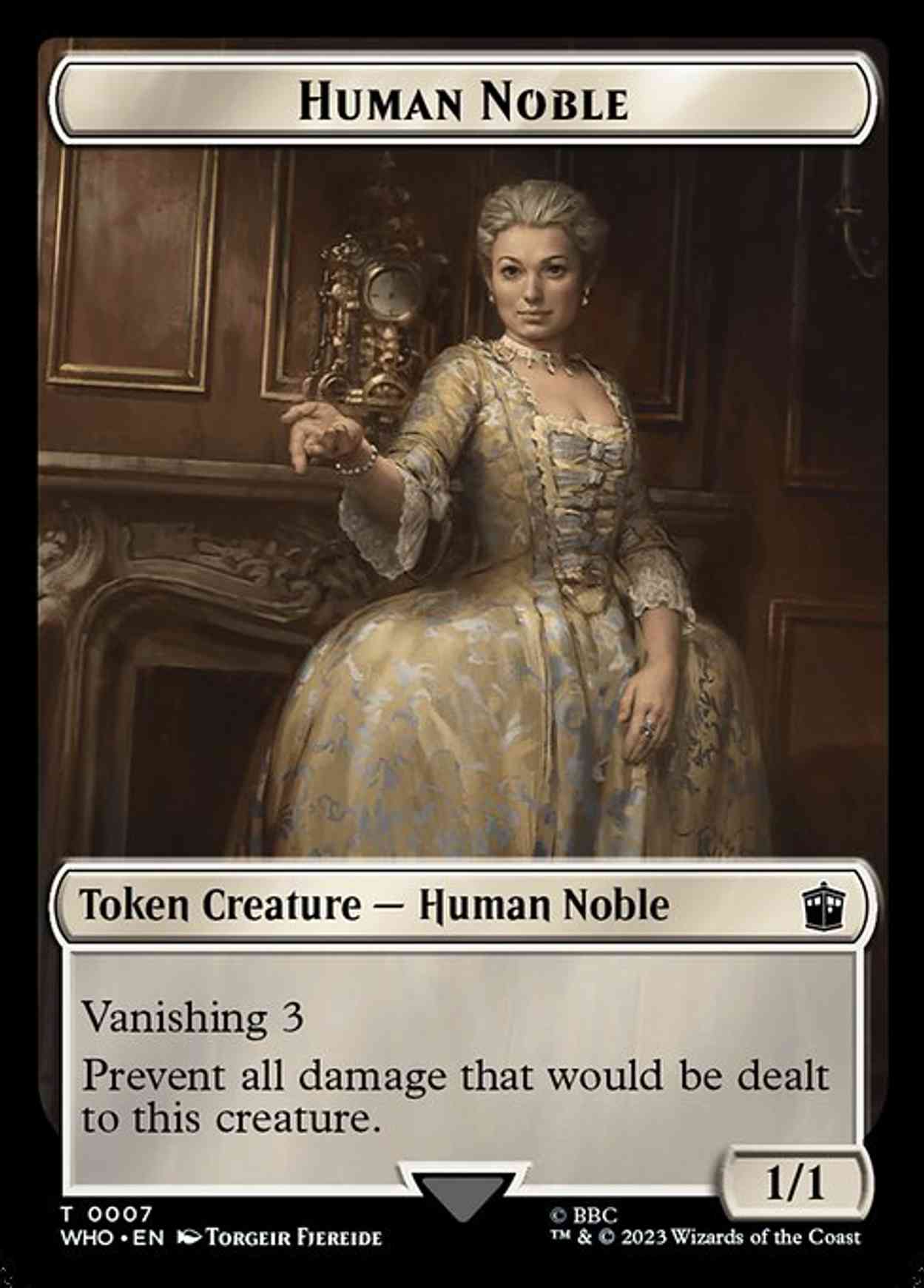 Human Noble // Cyberman Double-Sided Token magic card front
