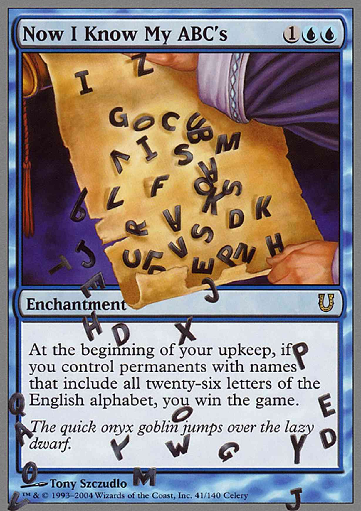 Now I Know My ABC's magic card front