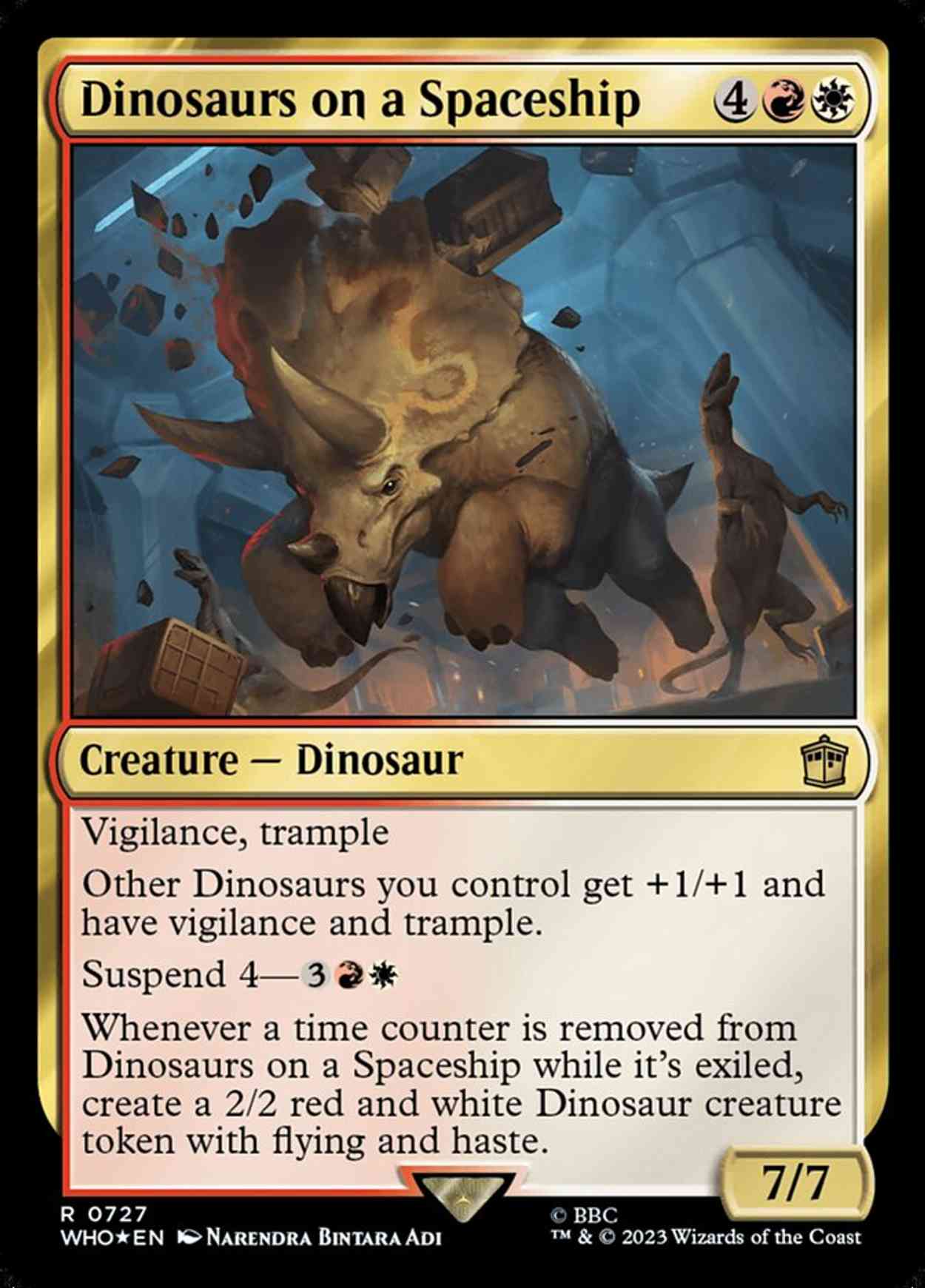 Dinosaurs on a Spaceship (Surge Foil) magic card front