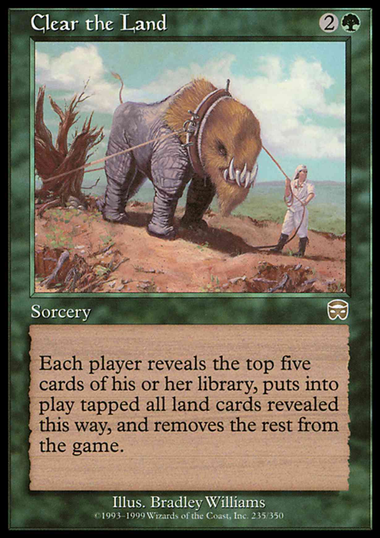 Clear the Land magic card front