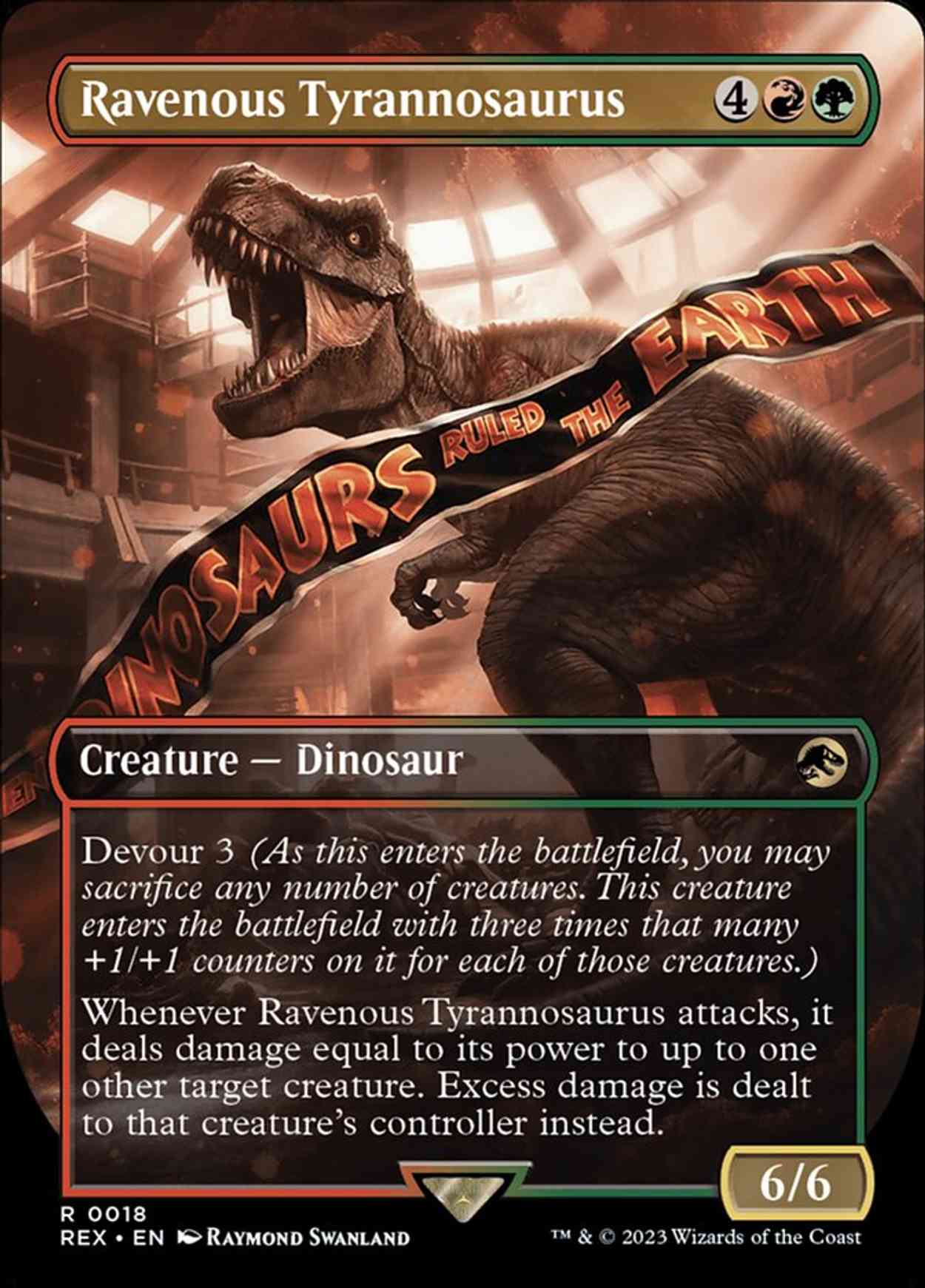 Ravenous Tyrannosaurus (Borderless) magic card front