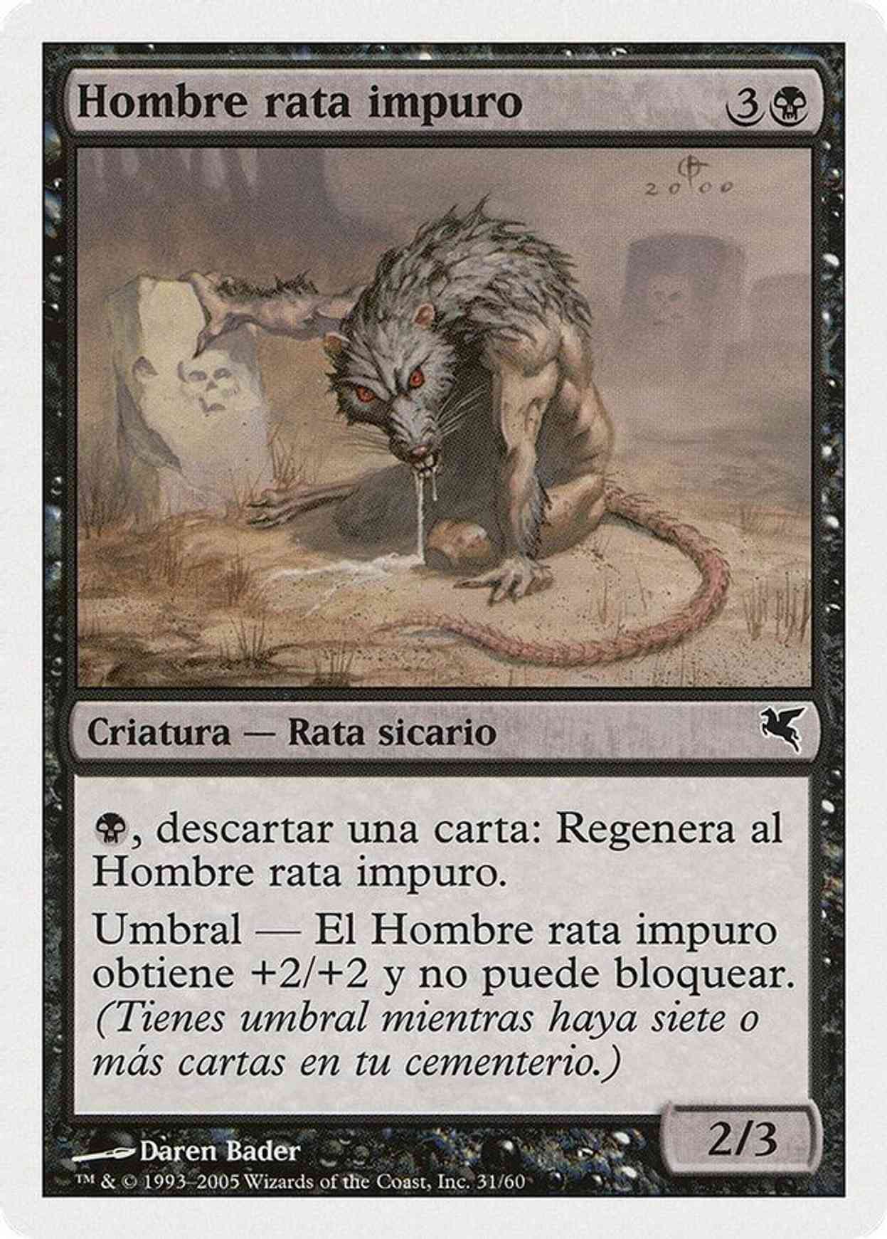 Dirty Wererat (Spanish) - "Hombre rata impuro" (A31) magic card front