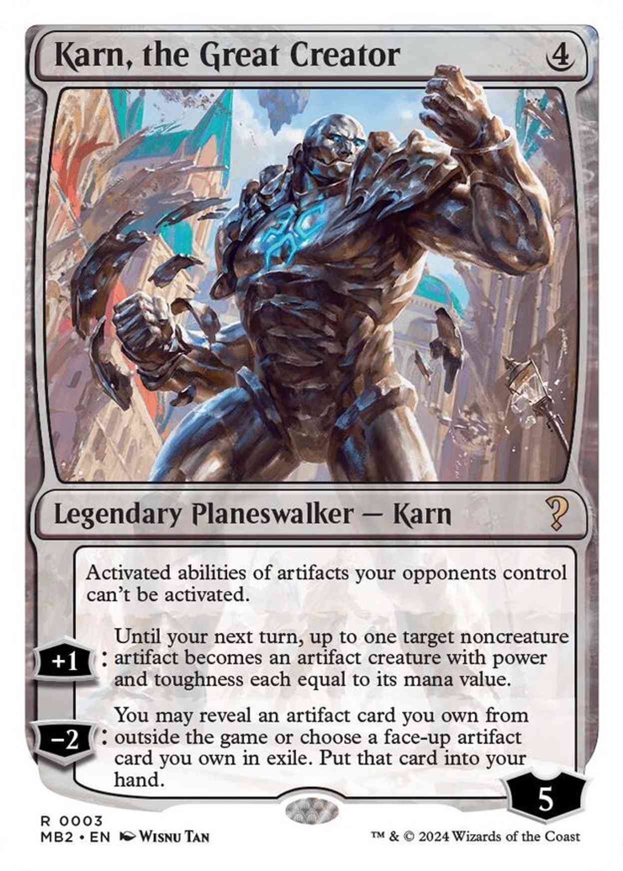 Karn, the Great Creator (White Border) magic card front