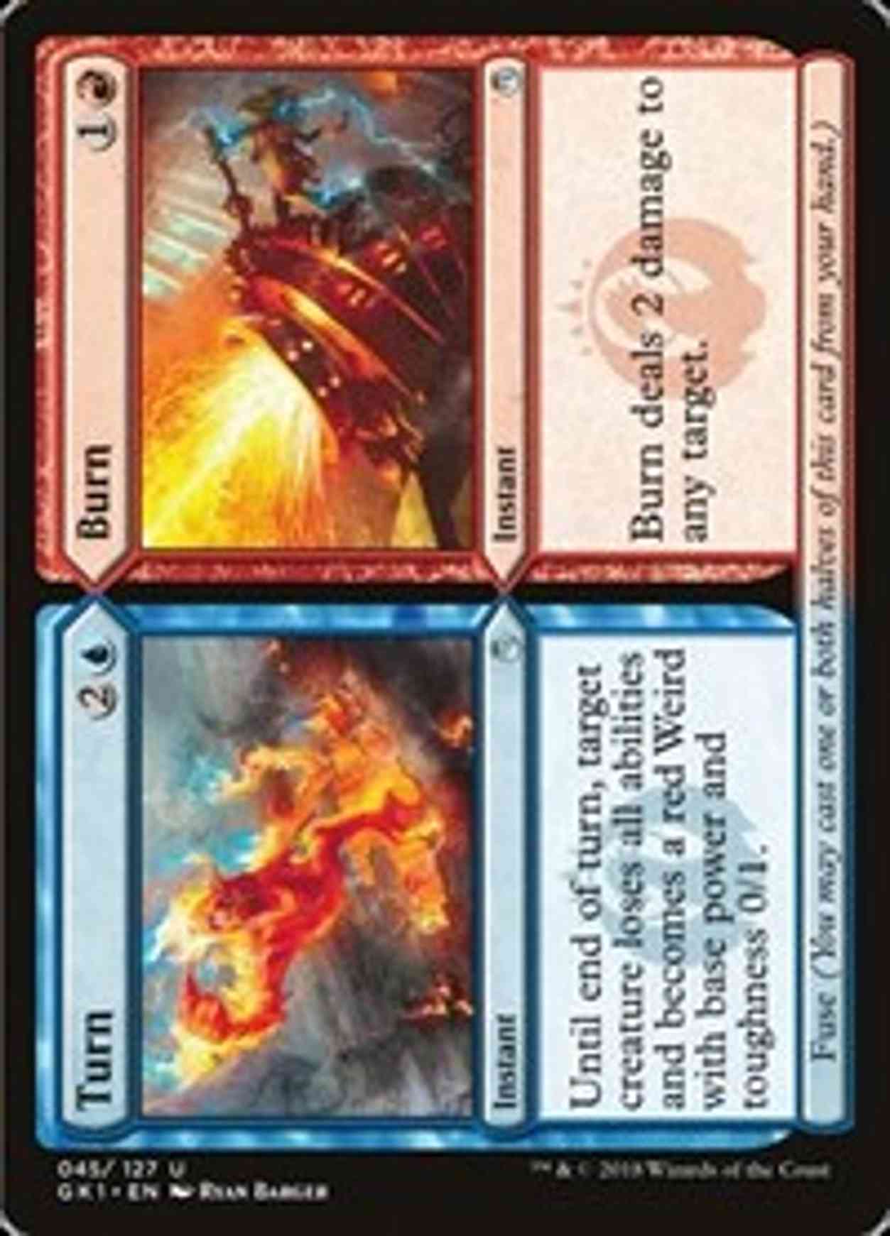 Turn // Burn magic card front