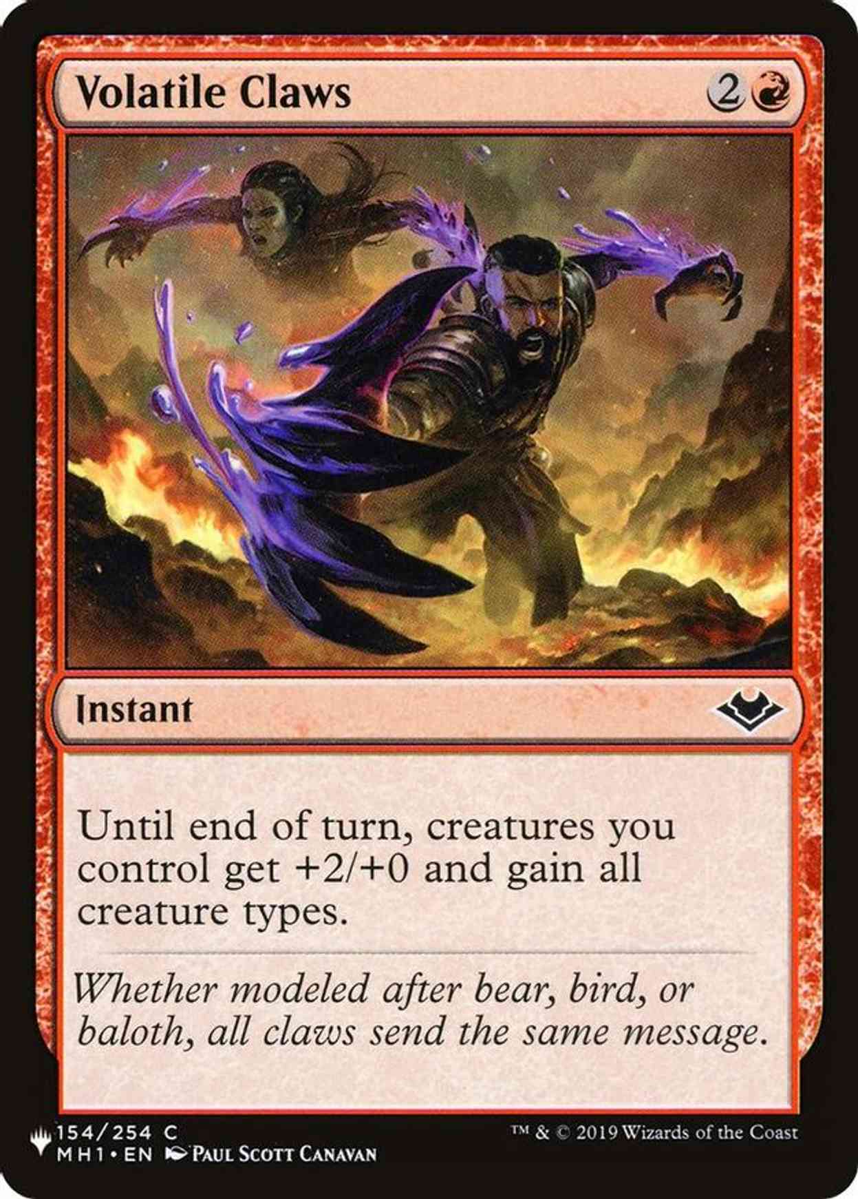 Volatile Claws magic card front