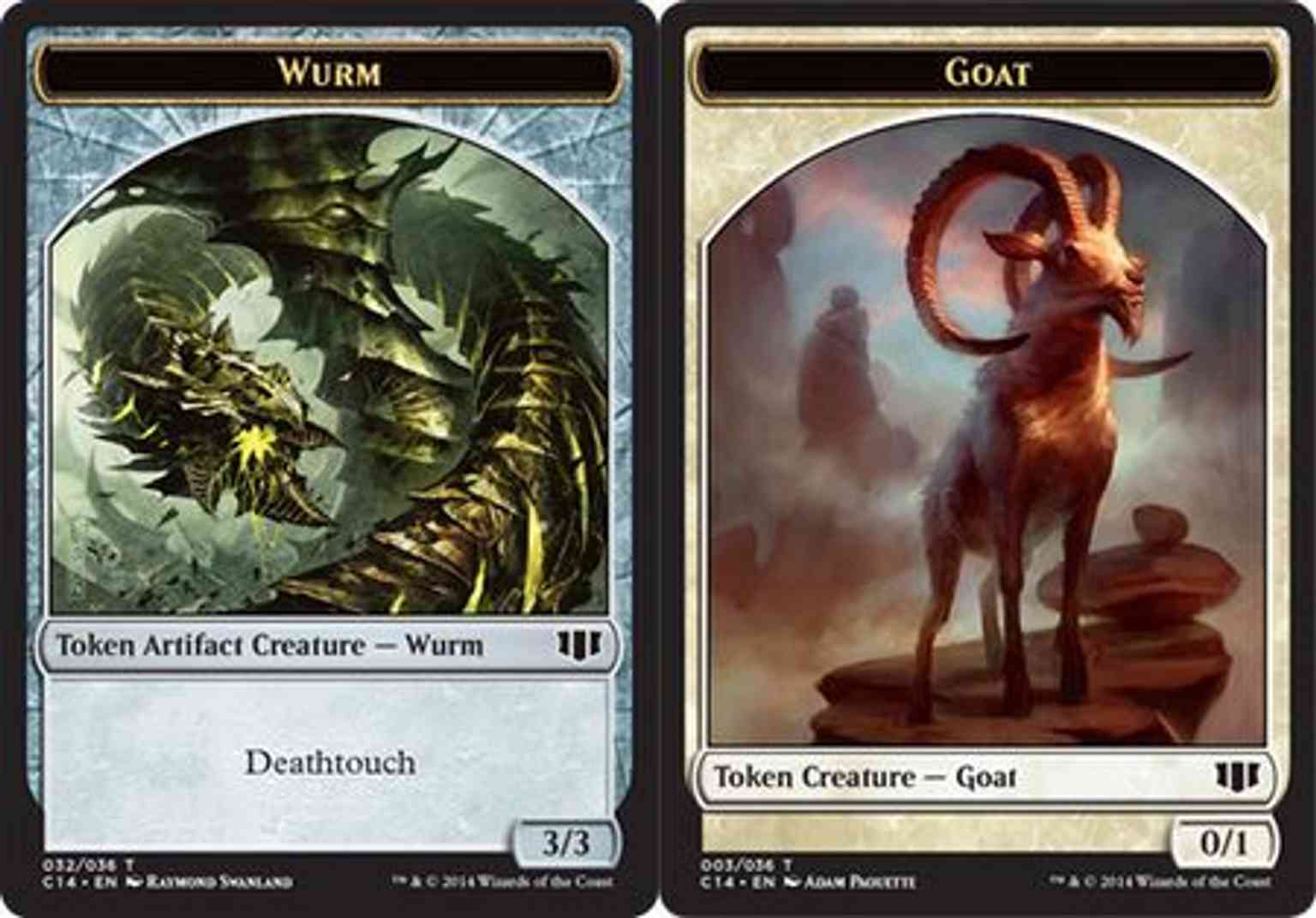 Wurm (Deathtouch) // Goat Double-sided Token magic card front