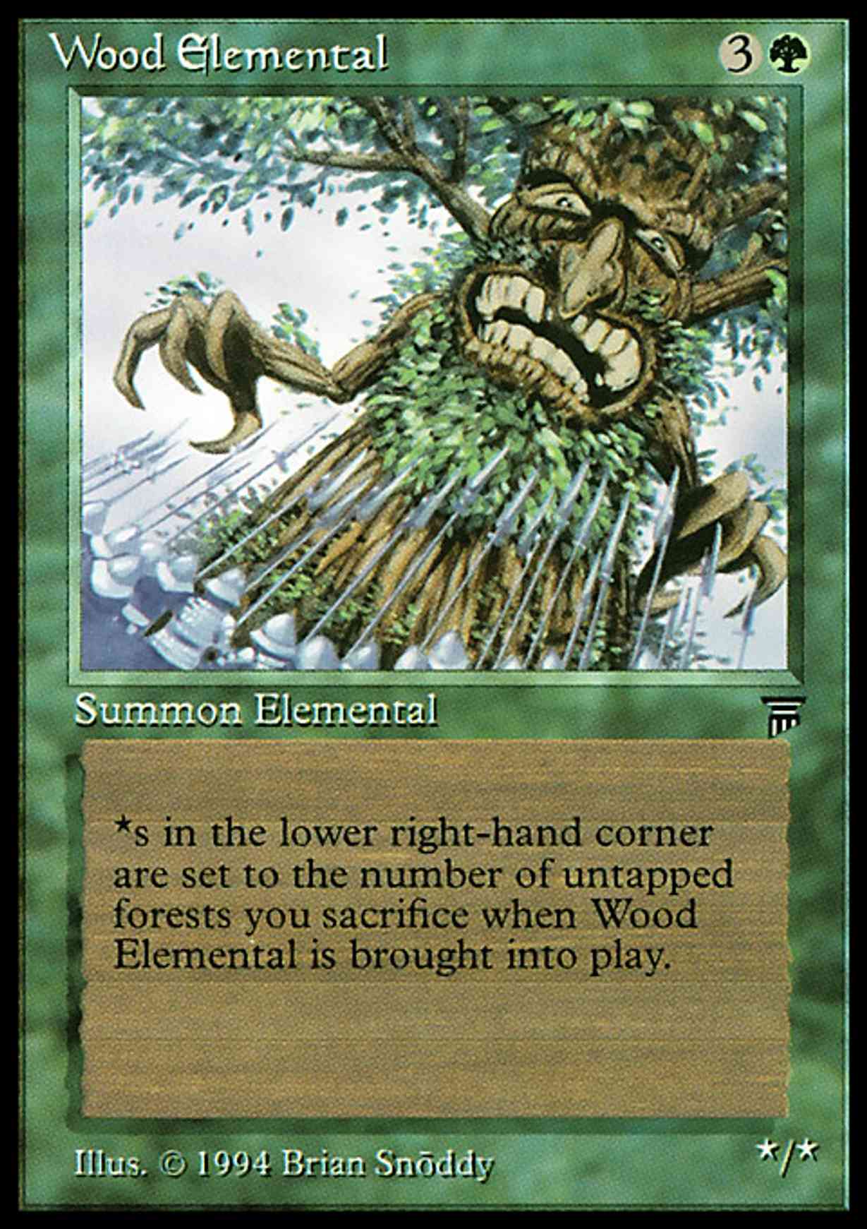 Wood Elemental magic card front