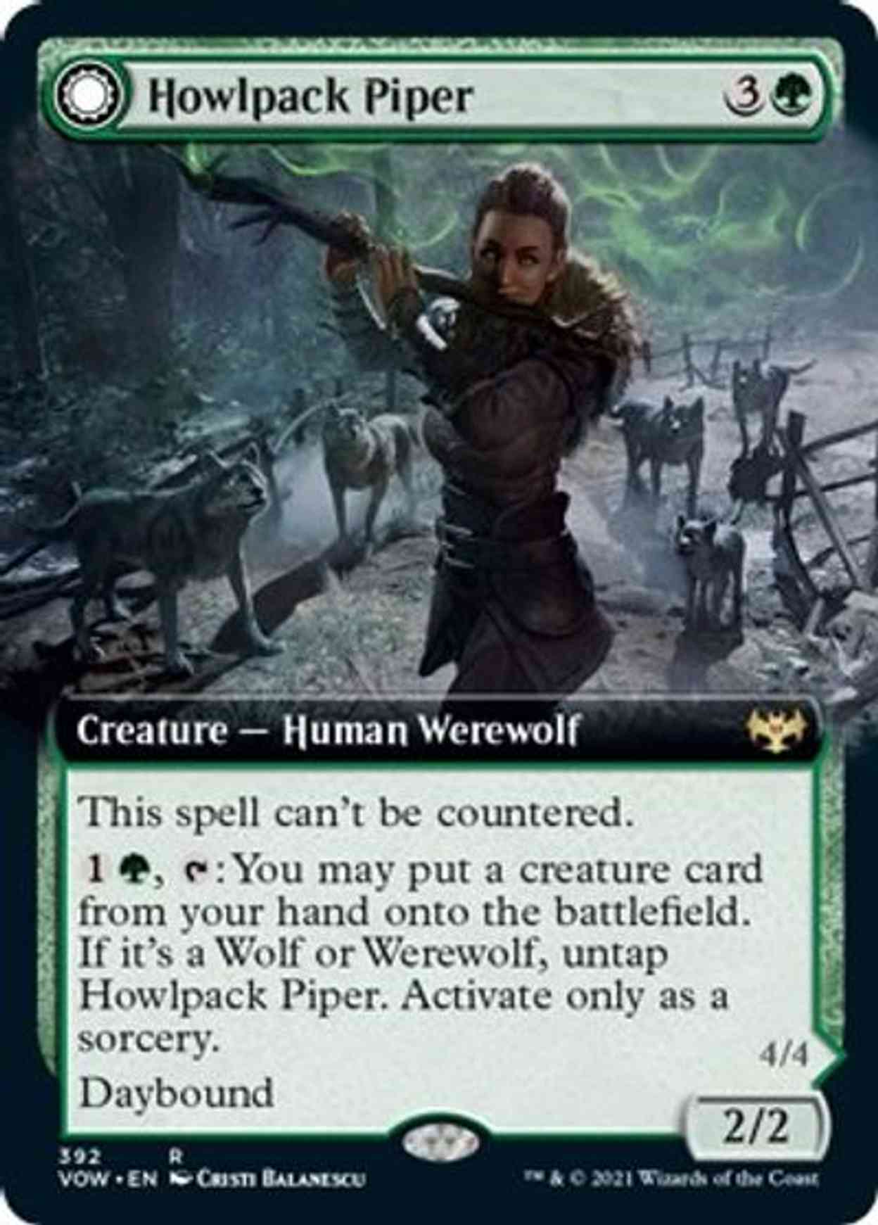 Howlpack Piper (Extended Art) magic card front
