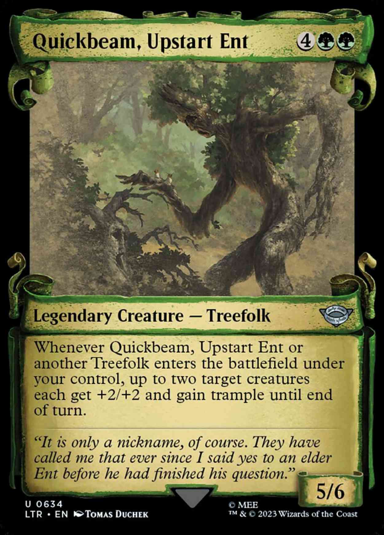 Quickbeam, Upstart Ent (Showcase Scrolls) magic card front