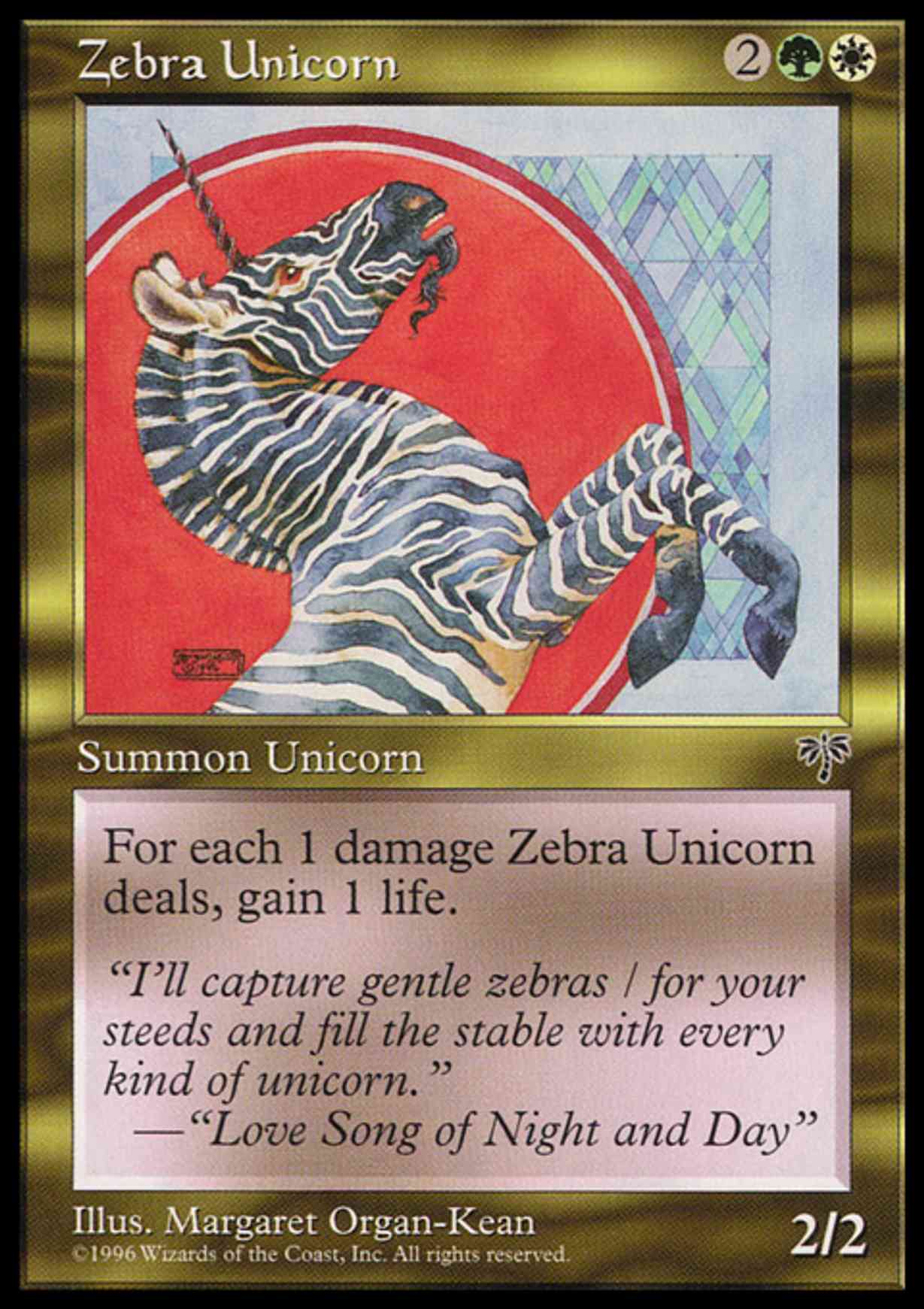 Zebra Unicorn magic card front
