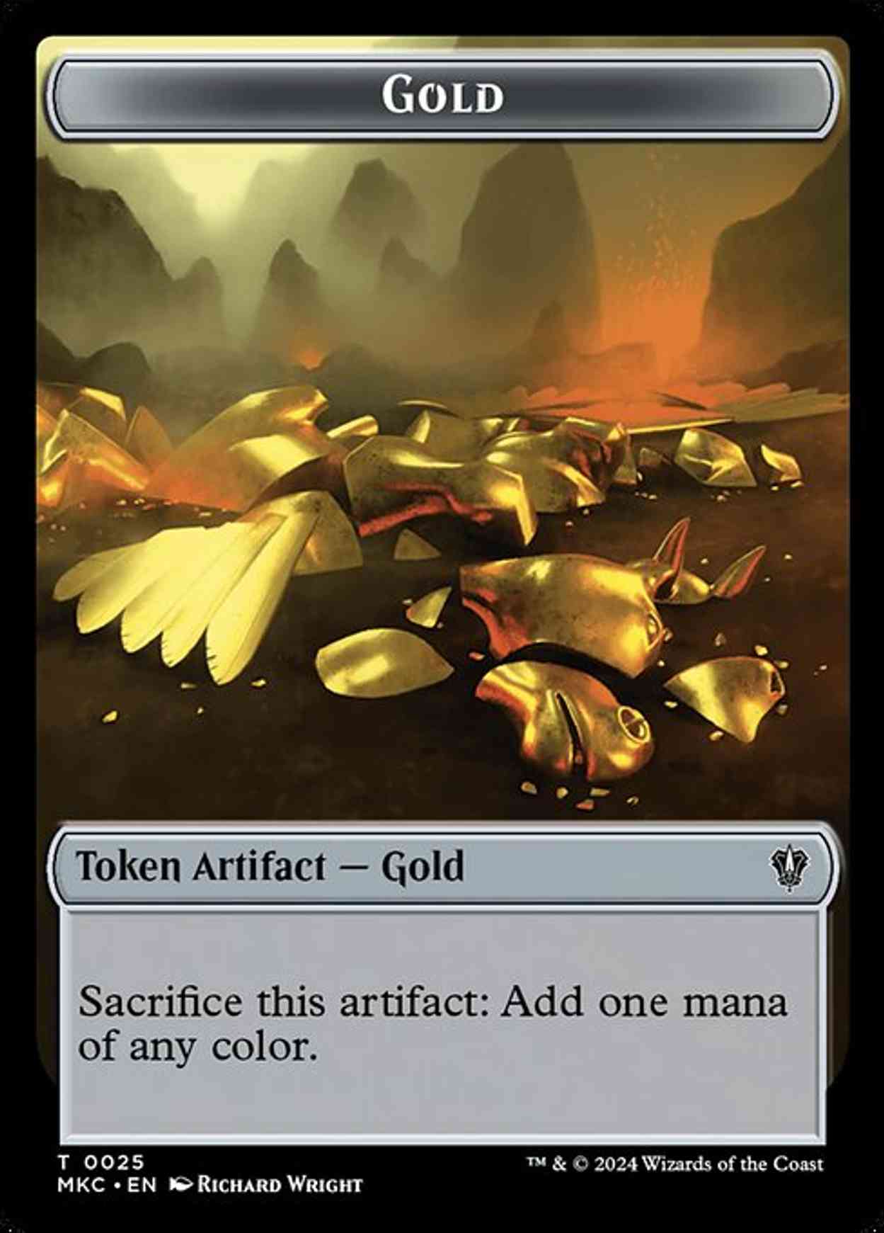 Gold // Lightning Rager Double-Sided Token magic card front
