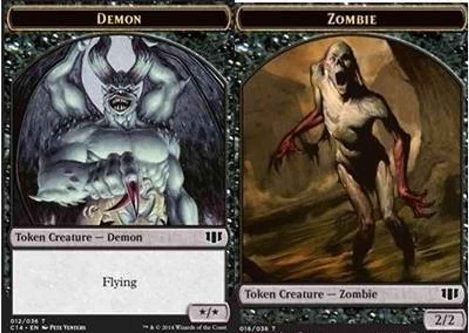 Demon (x/x) // Zombie (Black) Double-sided Token magic card front