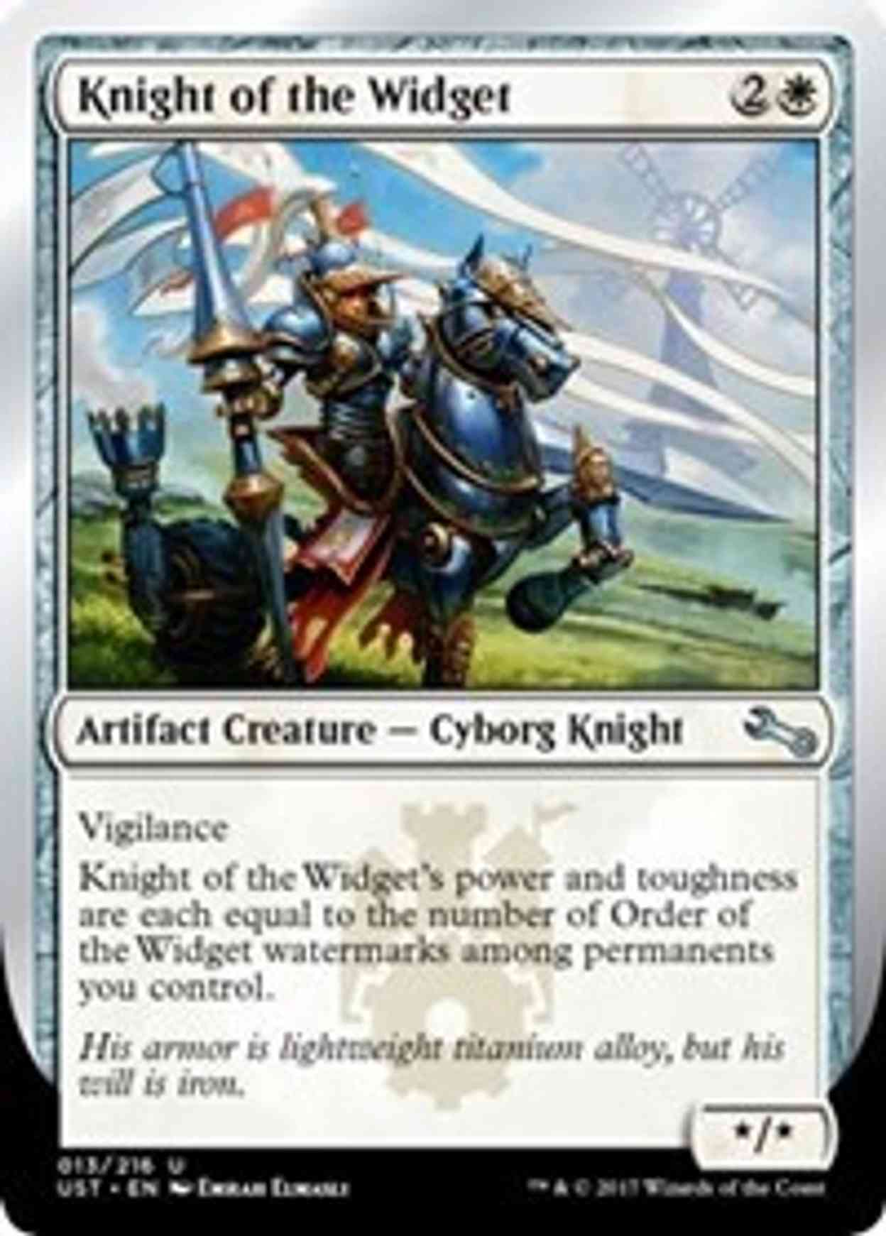 Knight of the Widget magic card front