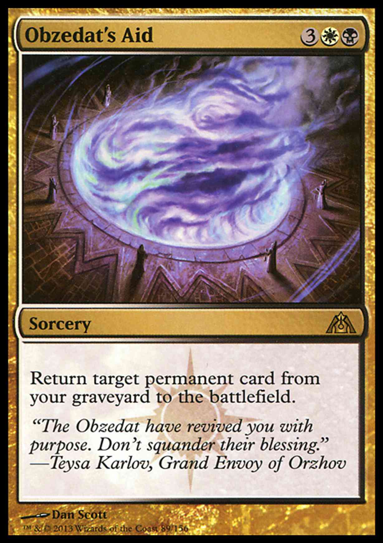 Obzedat's Aid magic card front