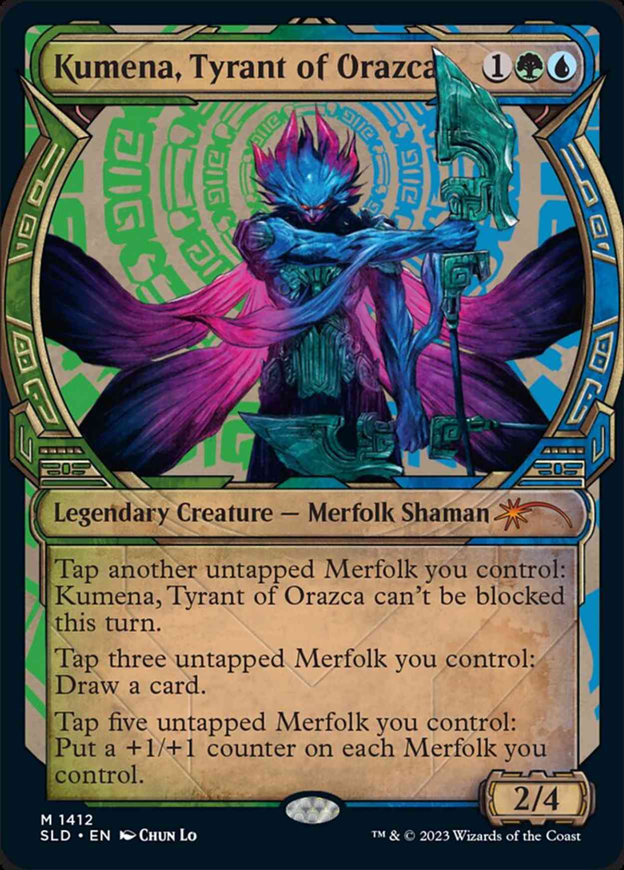 Kumena, Tyrant of Orazca (Rainbow Foil) magic card front