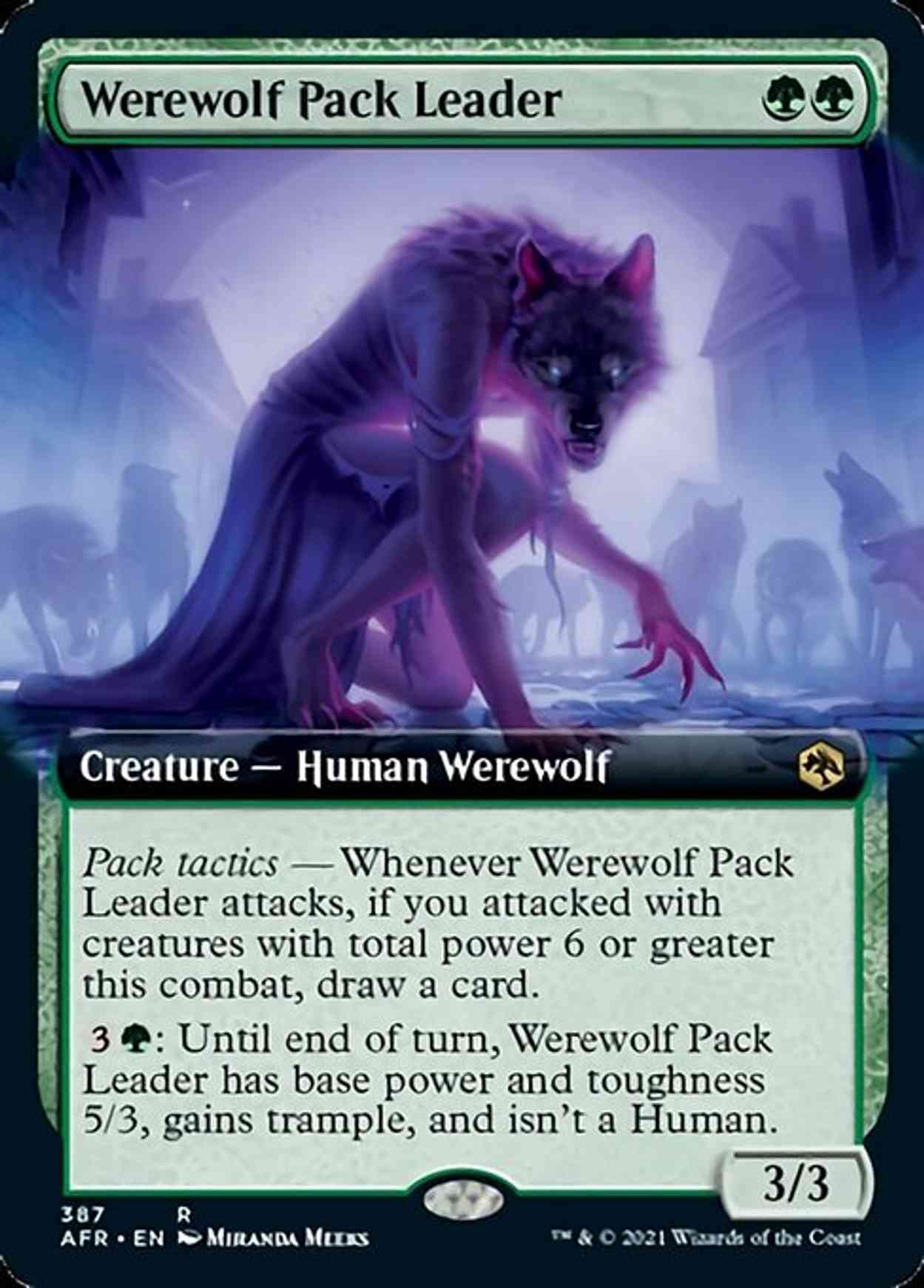 Werewolf Pack Leader (Extended Art) magic card front