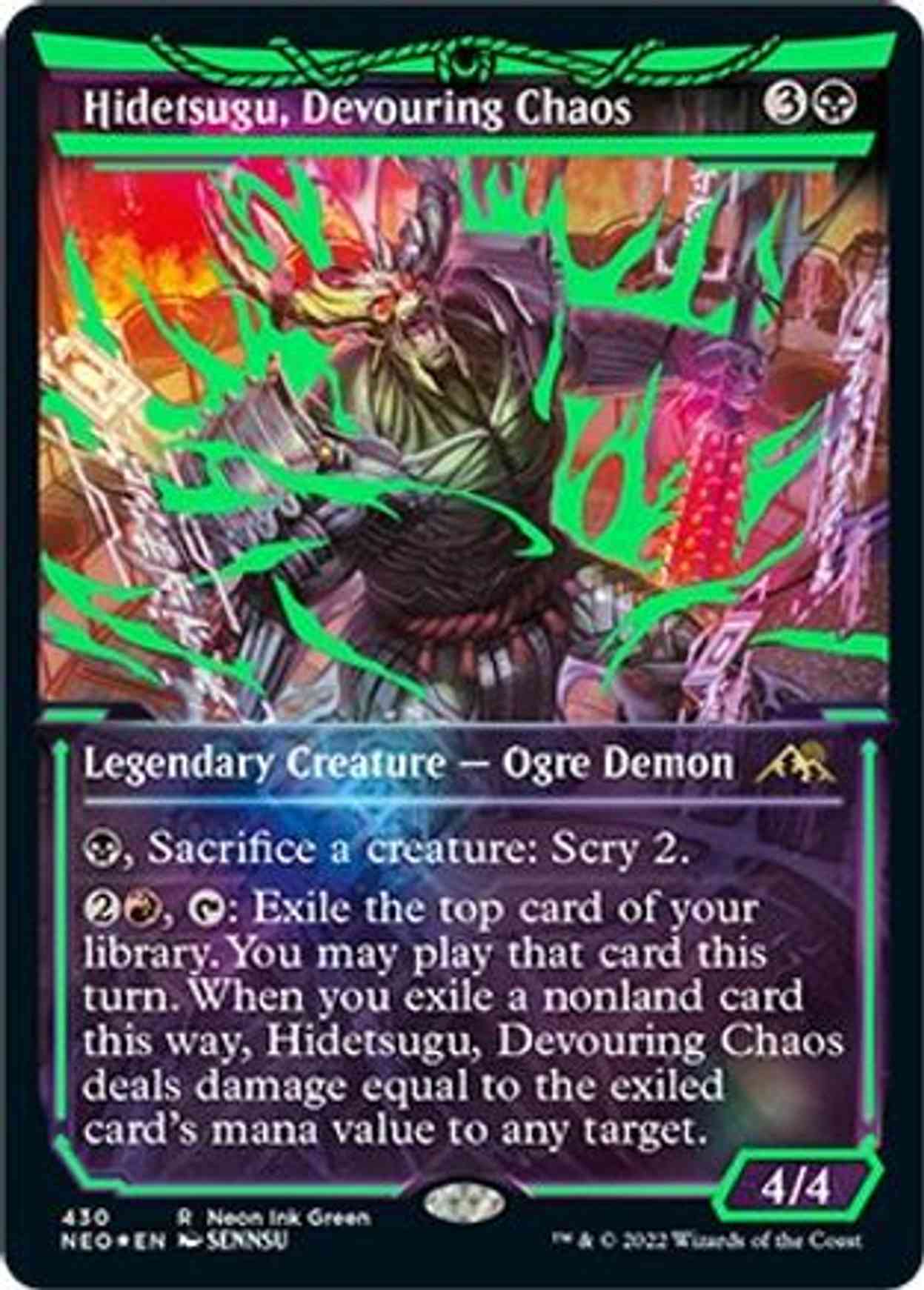 Hidetsugu, Devouring Chaos (Neon Green) magic card front