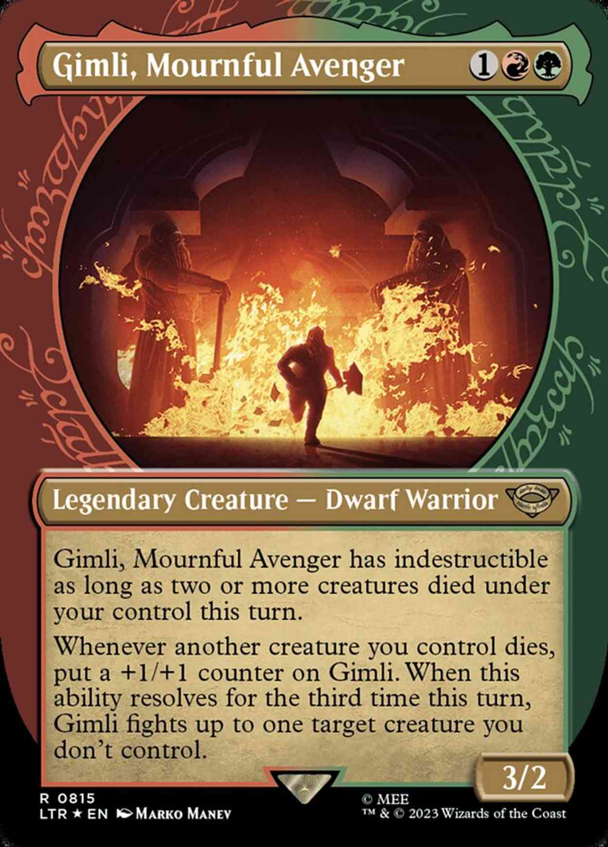 Gimli, Mournful Avenger (Showcase) (Surge Foil) magic card front