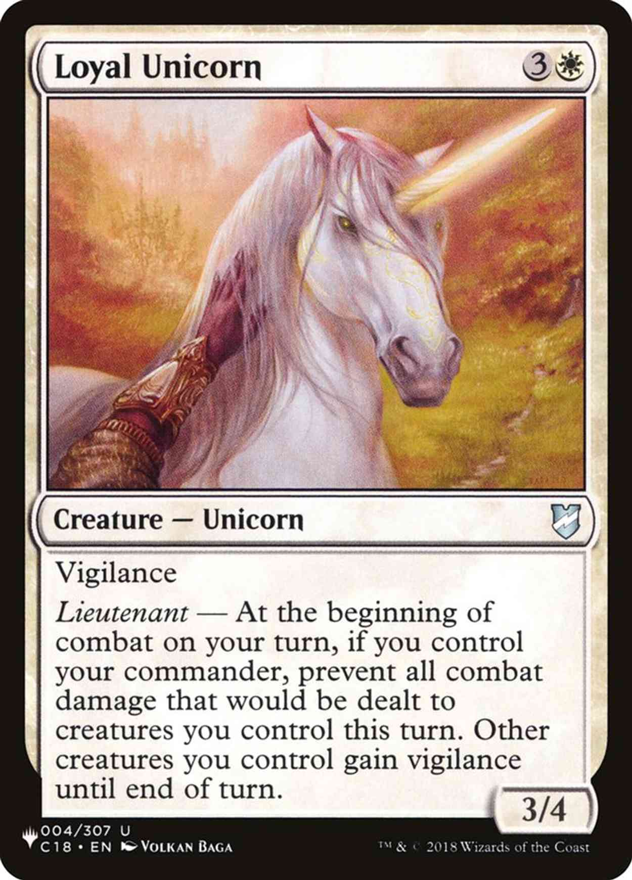 Loyal Unicorn magic card front