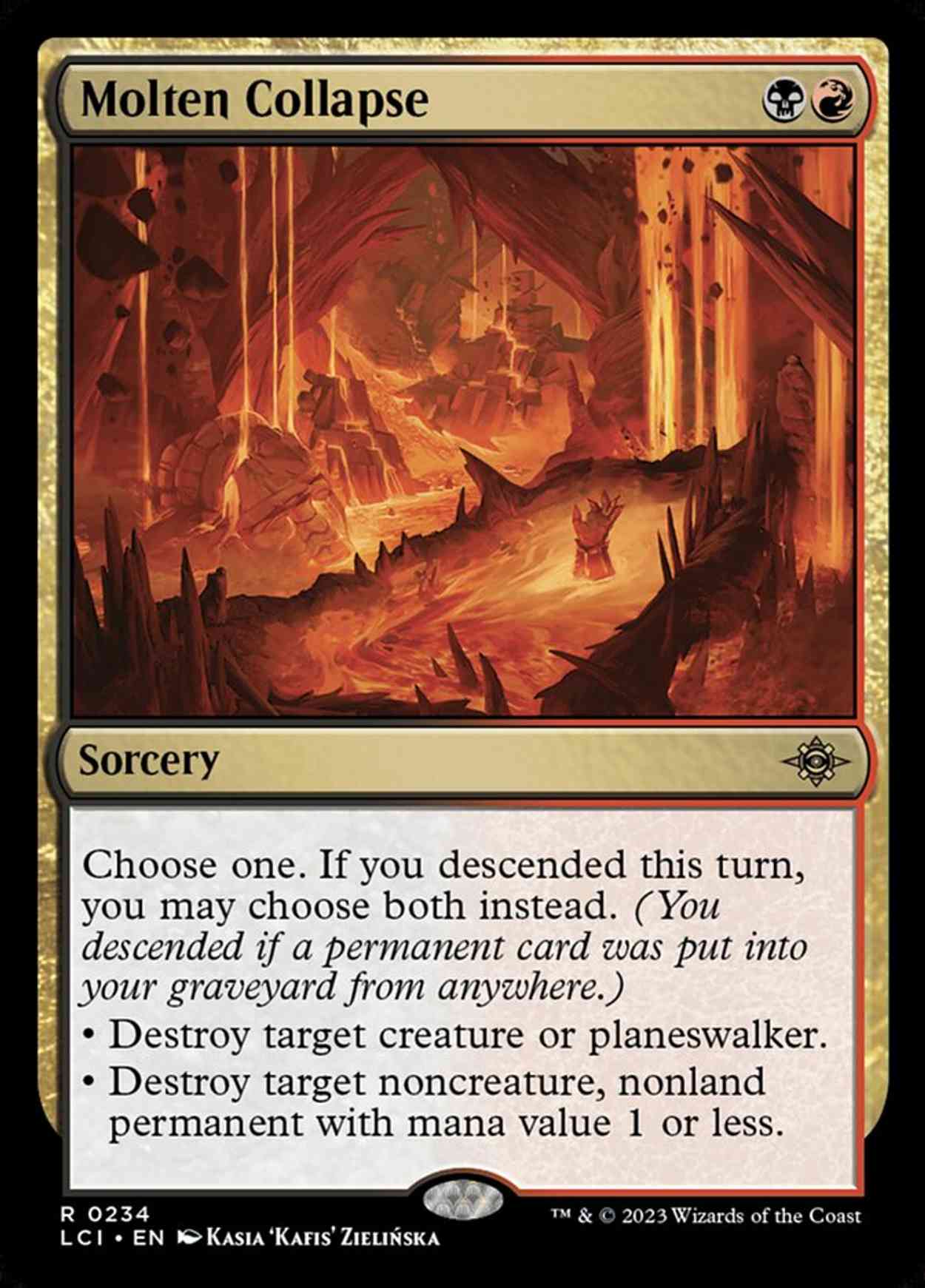 Molten Collapse magic card front