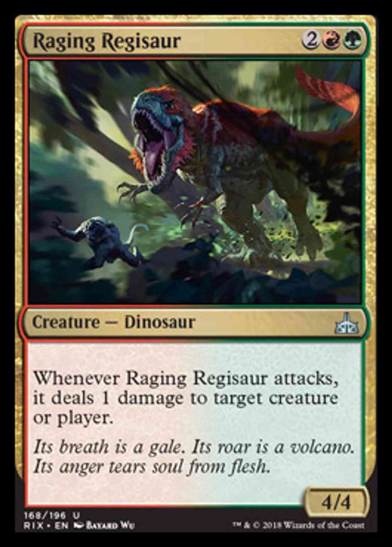 Raging Regisaur magic card front
