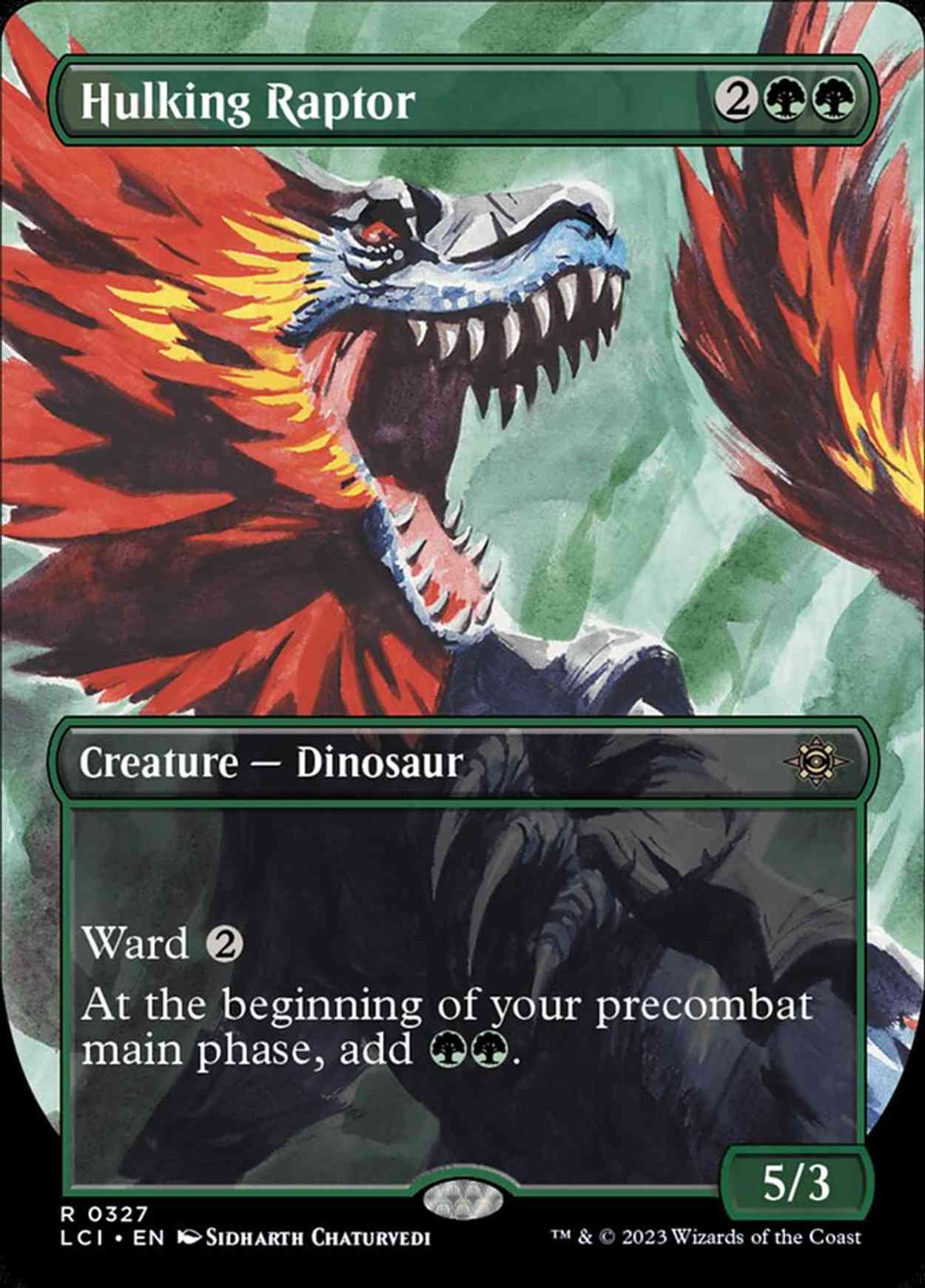 Hulking Raptor (Borderless) magic card front