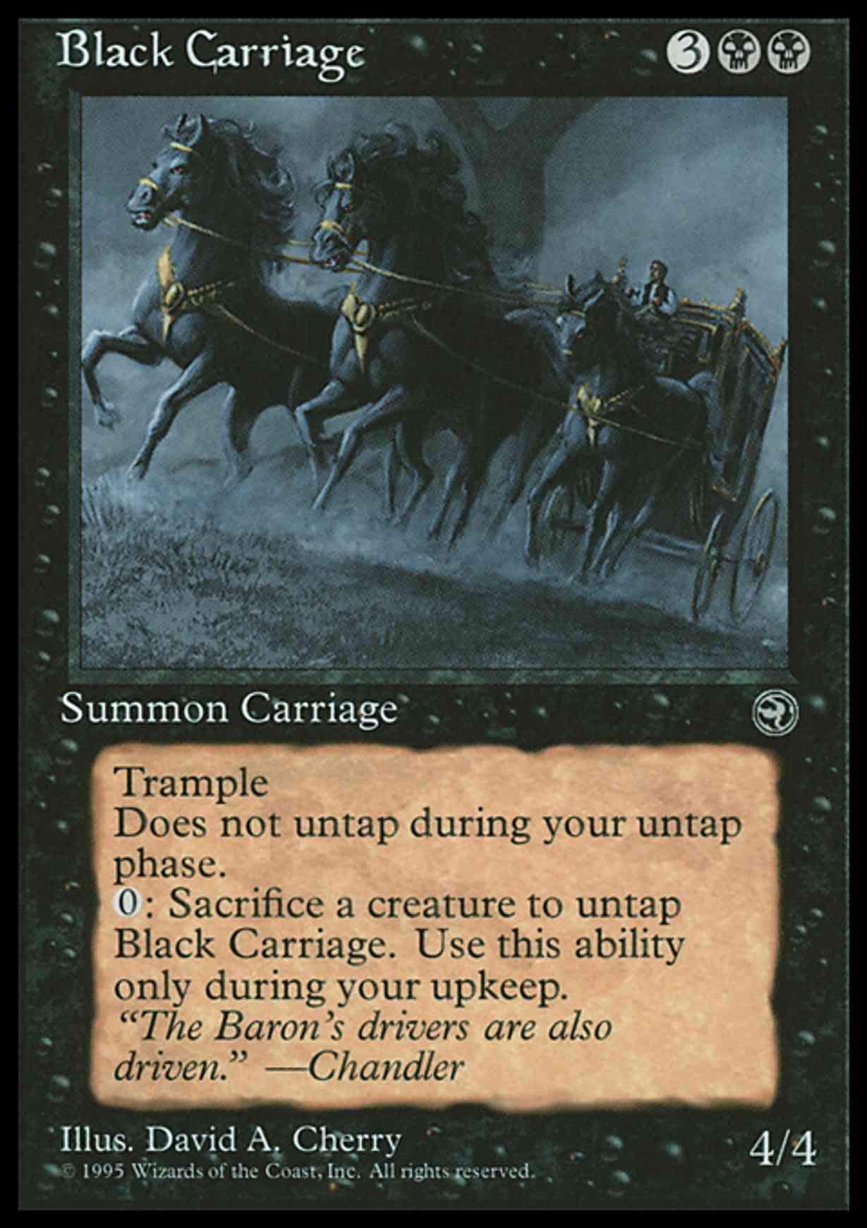 Black Carriage magic card front