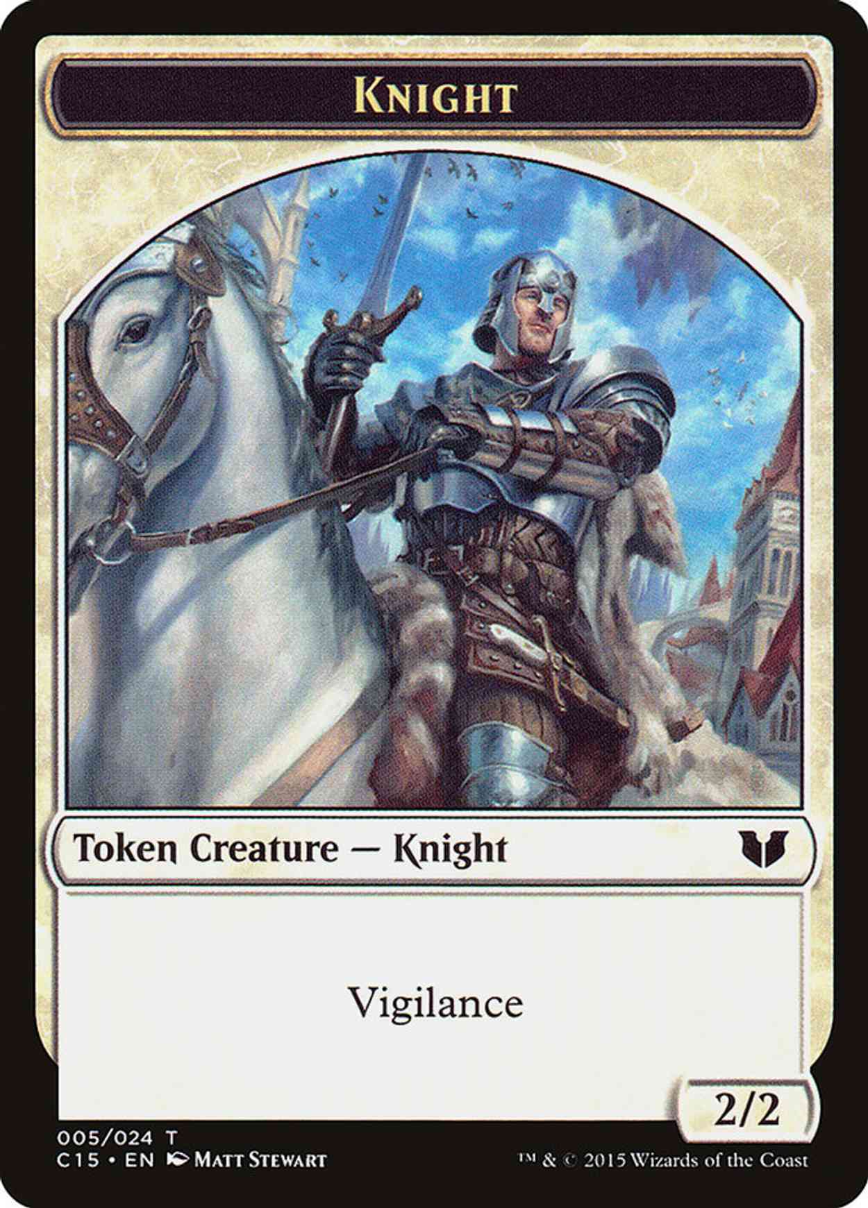 Knight (Vigilance) // Spirit (Enchantment) Double-Sided Token magic card front