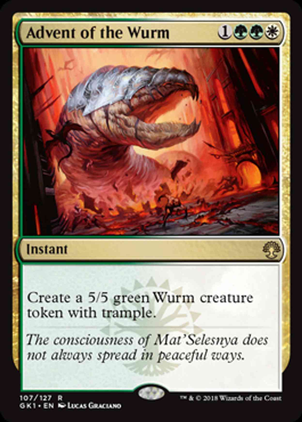 Advent of the Wurm magic card front