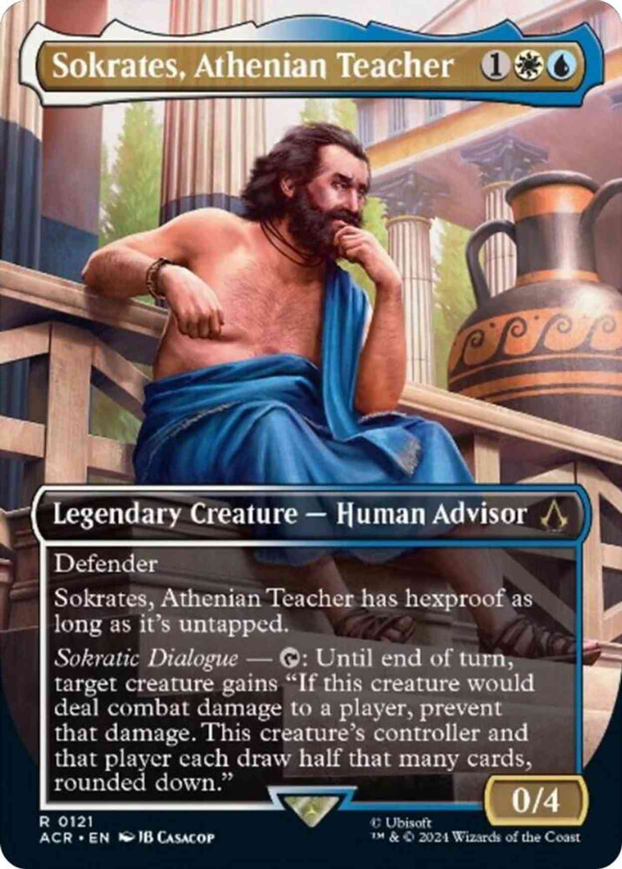 Sokrates, Athenian Teacher (Borderless) magic card front