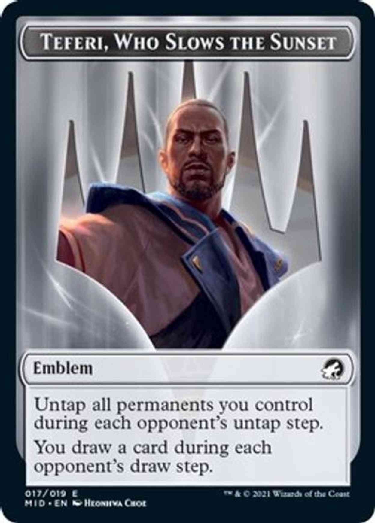 Emblem - Teferi, Who Slows the Sunset magic card front