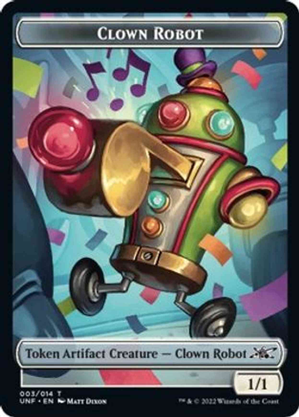 Clown Robot (003) // Food (010) Double-sided Token magic card front