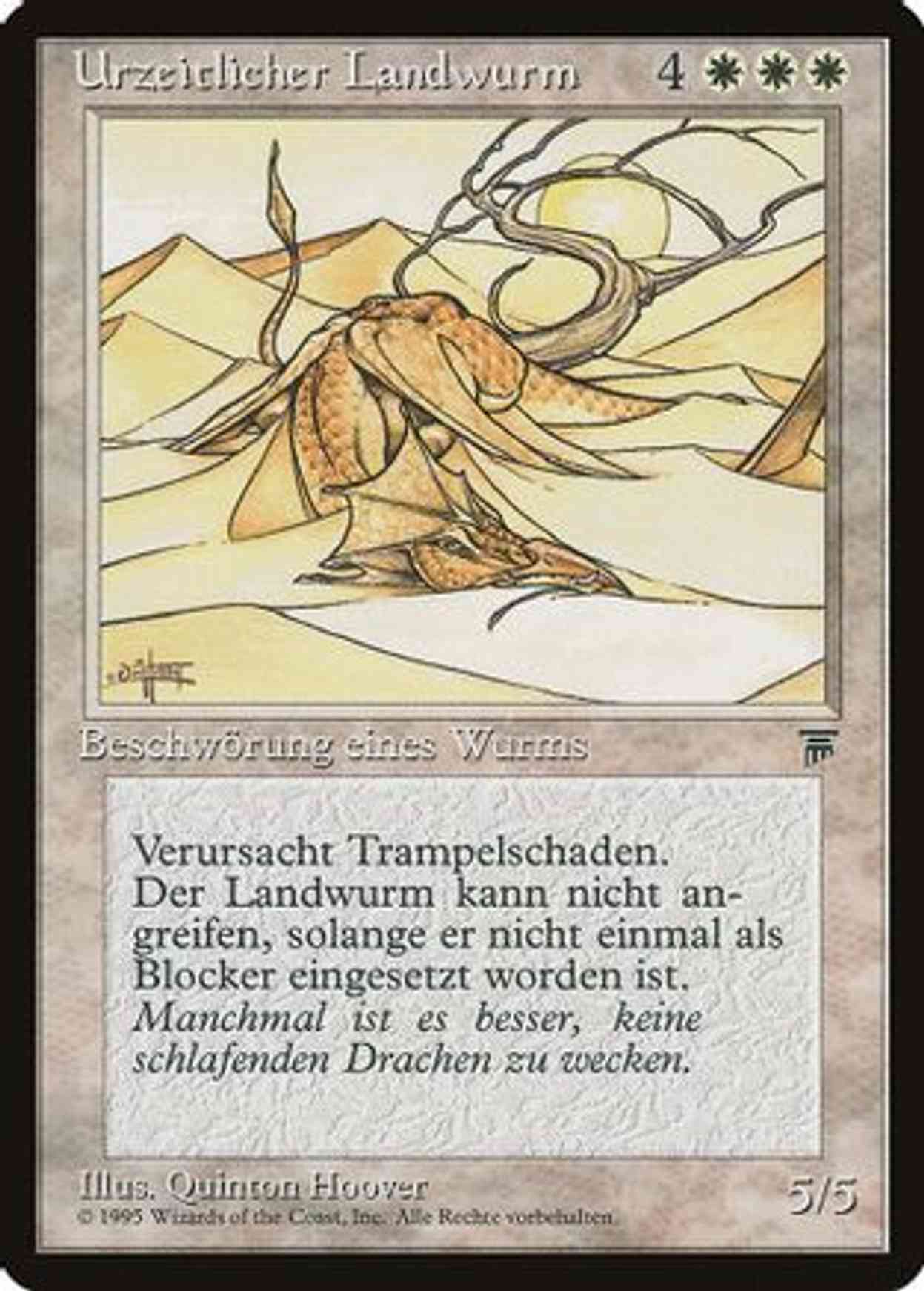 Elder Land Wurm (German) - "Urzeitlicher Landwurm" magic card front