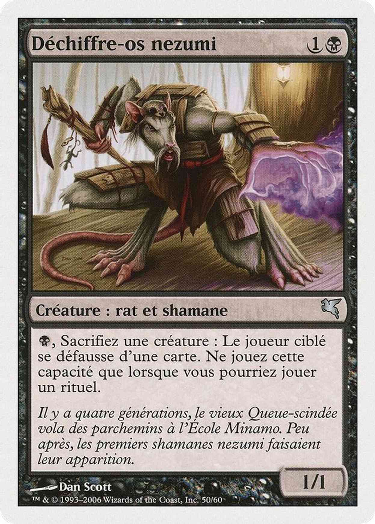 Nezumi Bone-Reader (French) - "Dechiffre-os nezumi" magic card front