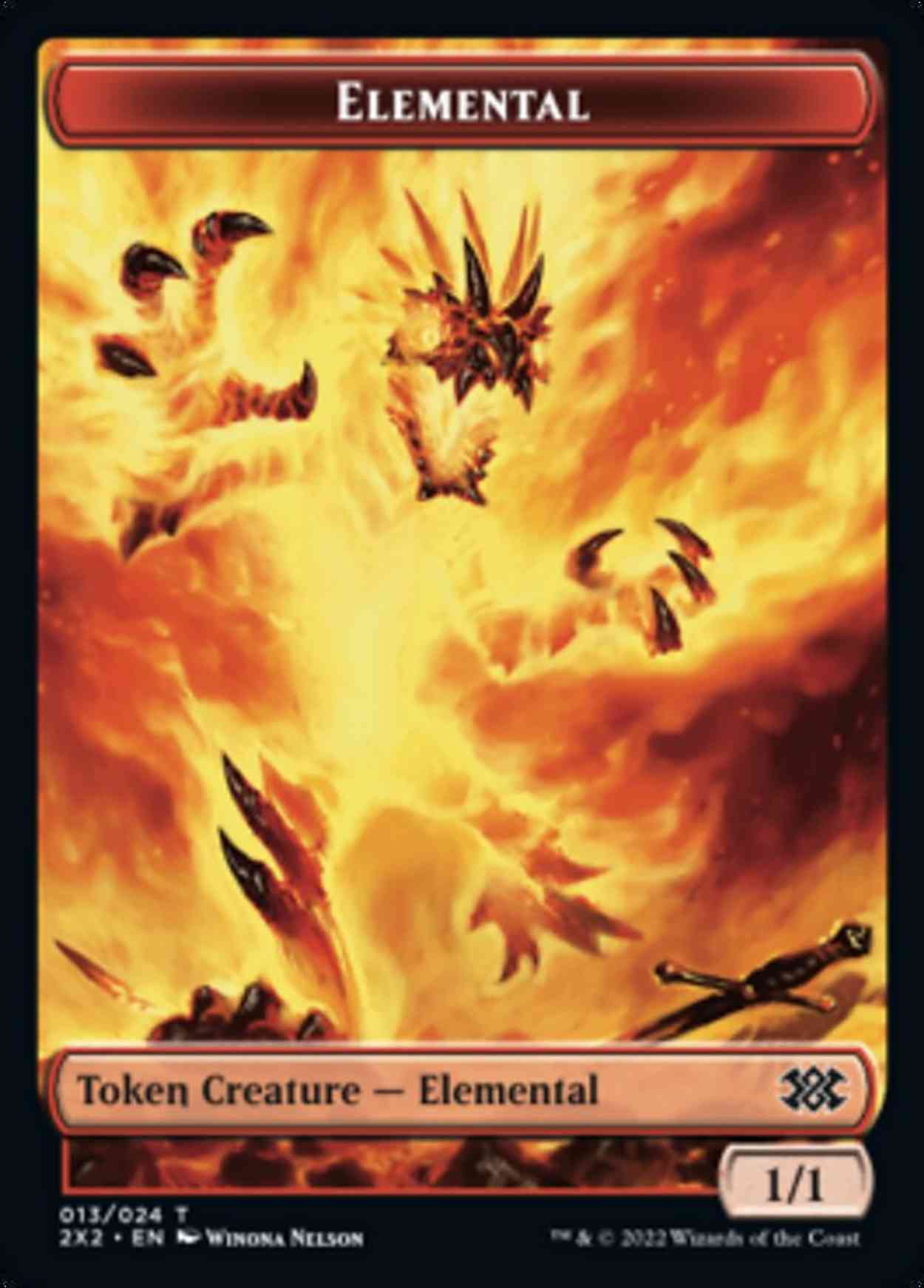 Elemental // Phyrexian Golem Double-sided Token magic card front