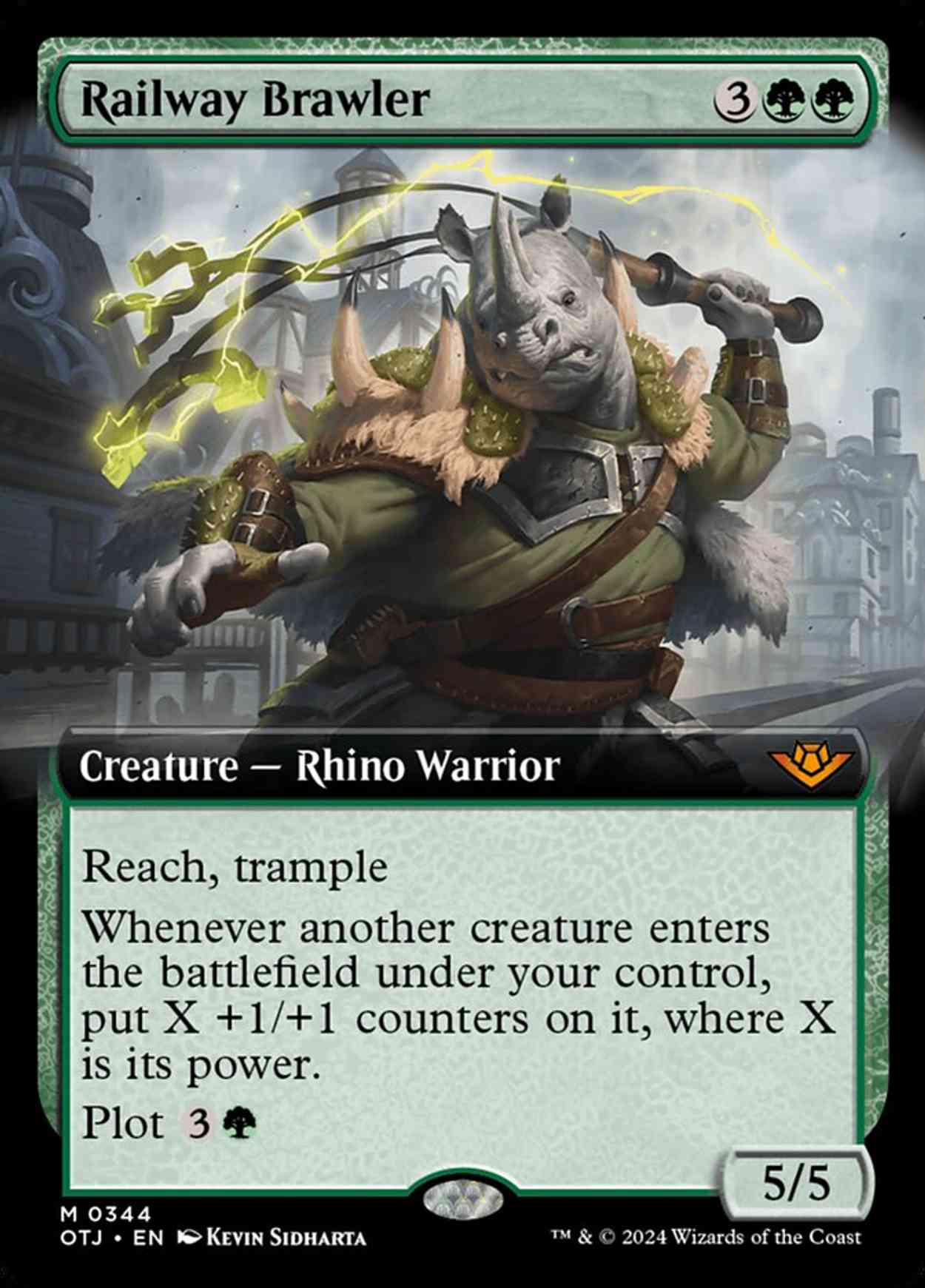 Railway Brawler (Extended Art) magic card front