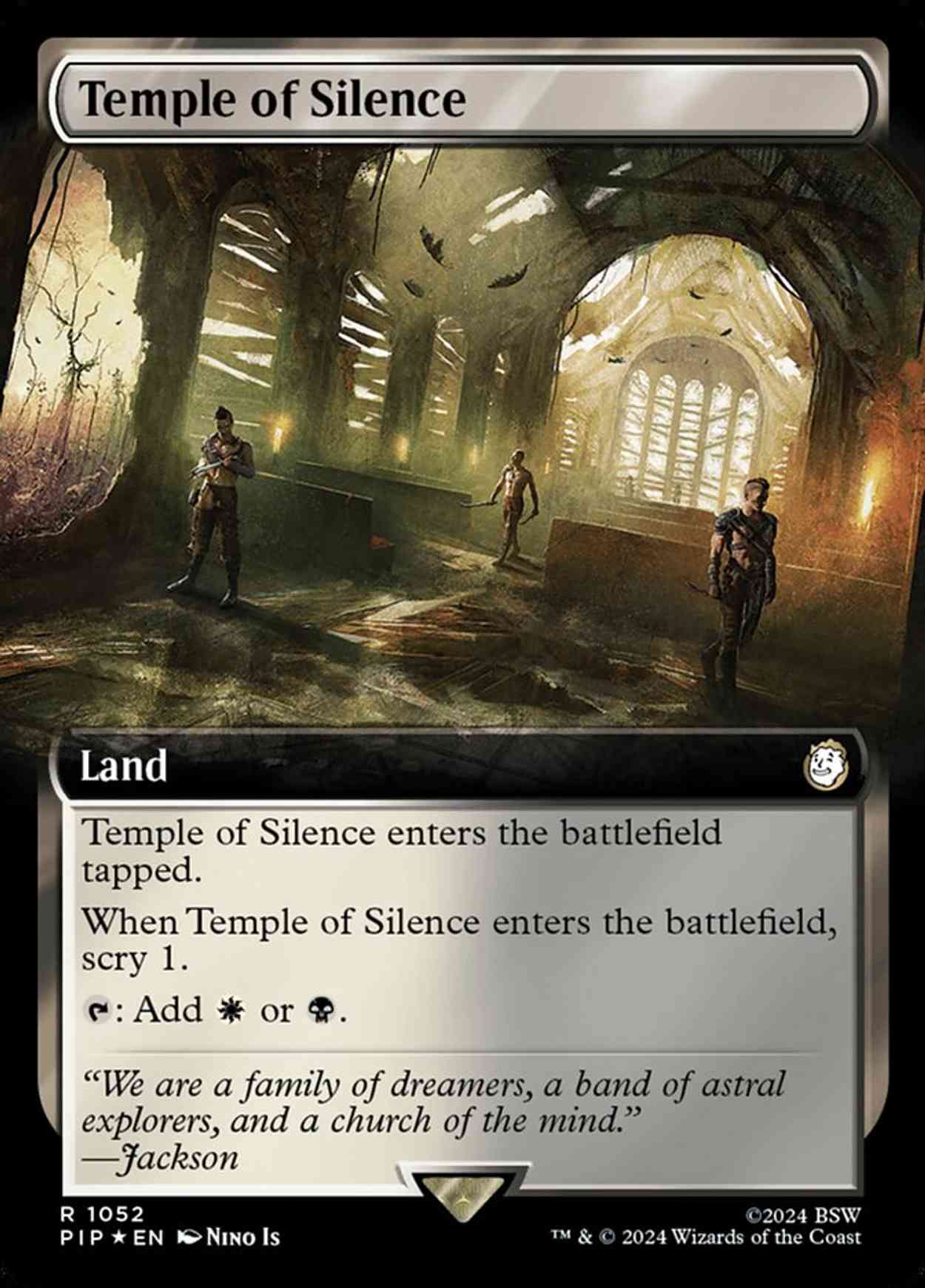 Temple of Silence (Extended Art) (Surge Foil) magic card front
