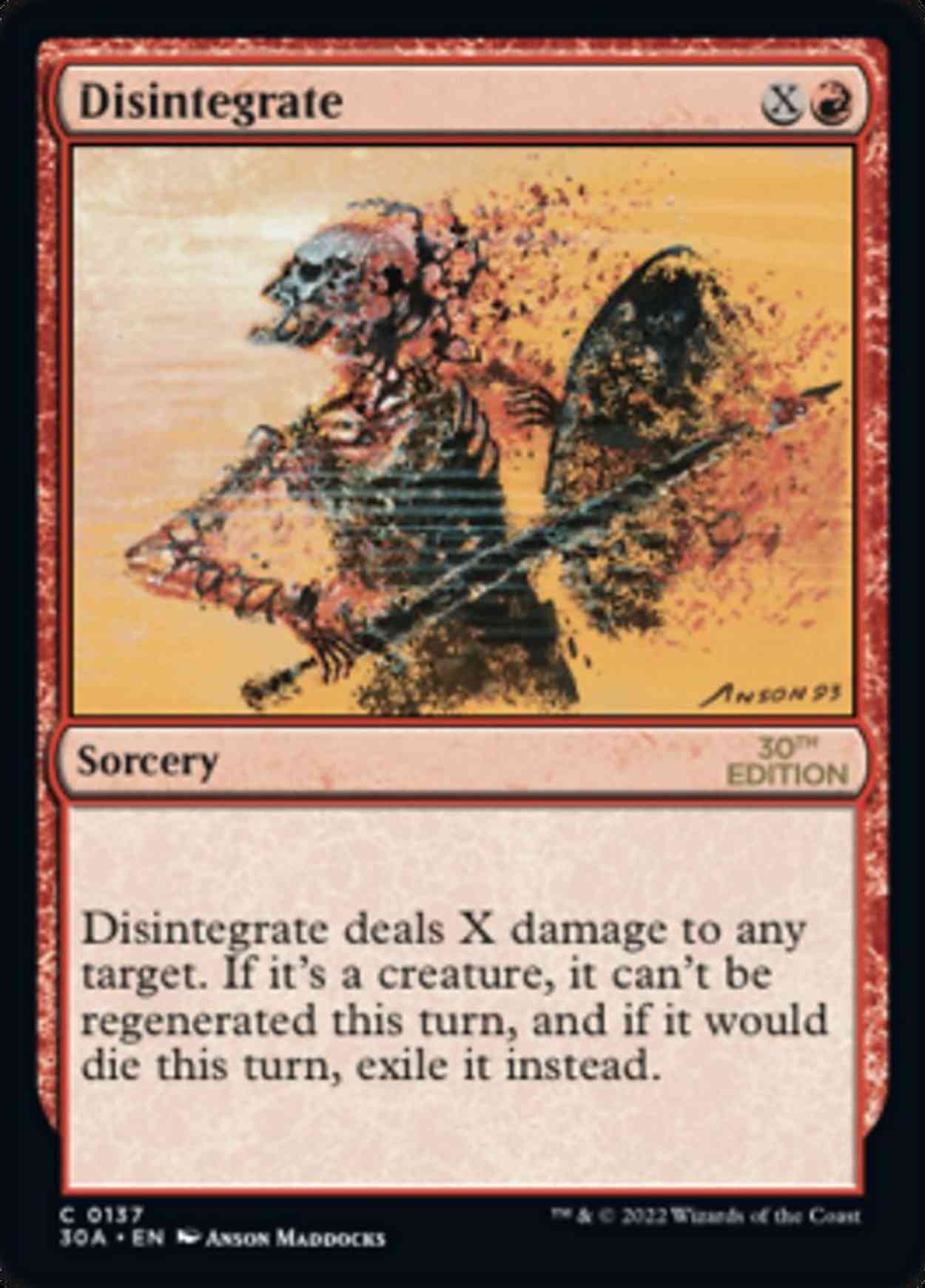 Disintegrate magic card front