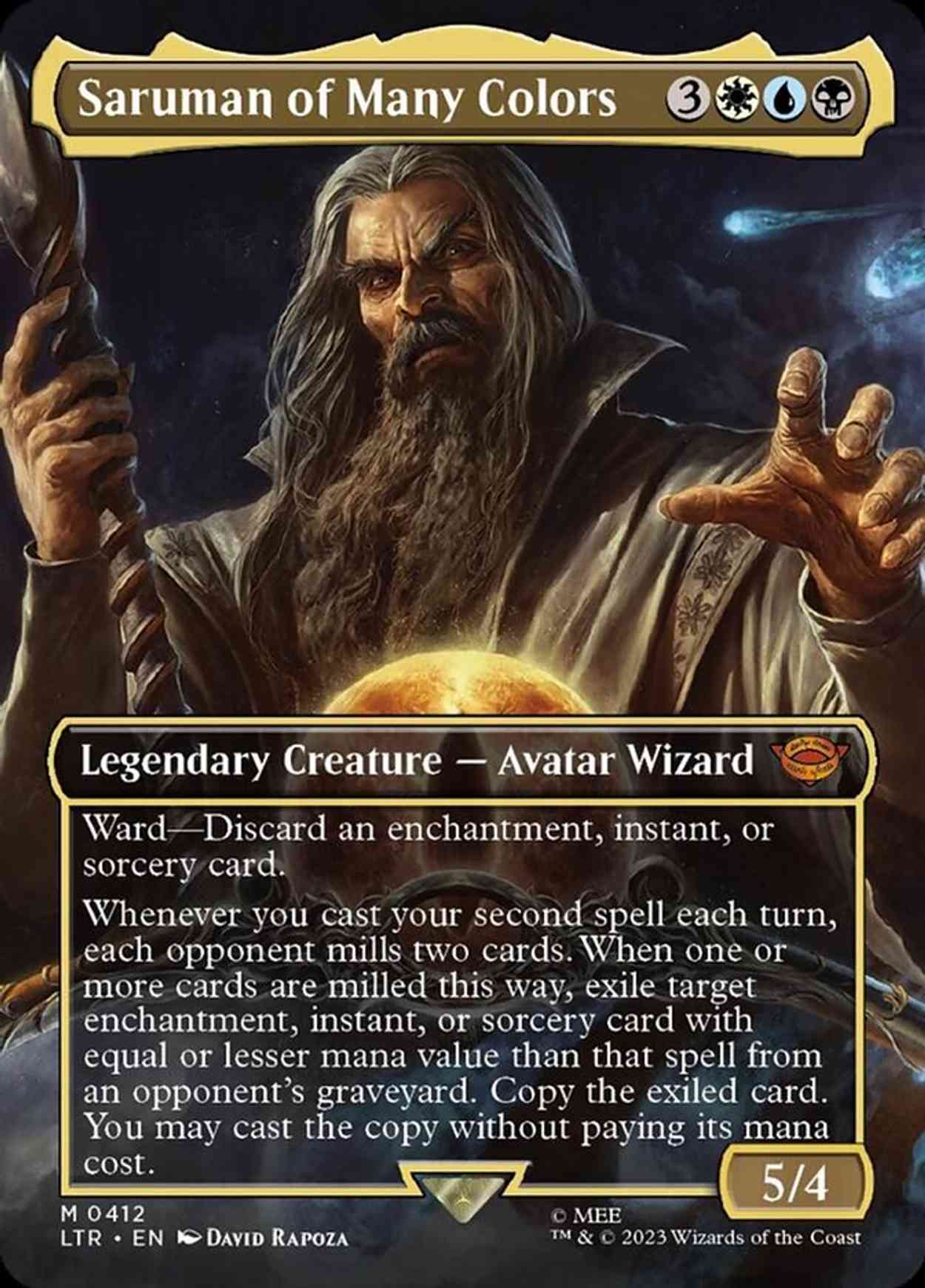 Saruman of Many Colors (Borderless) magic card front